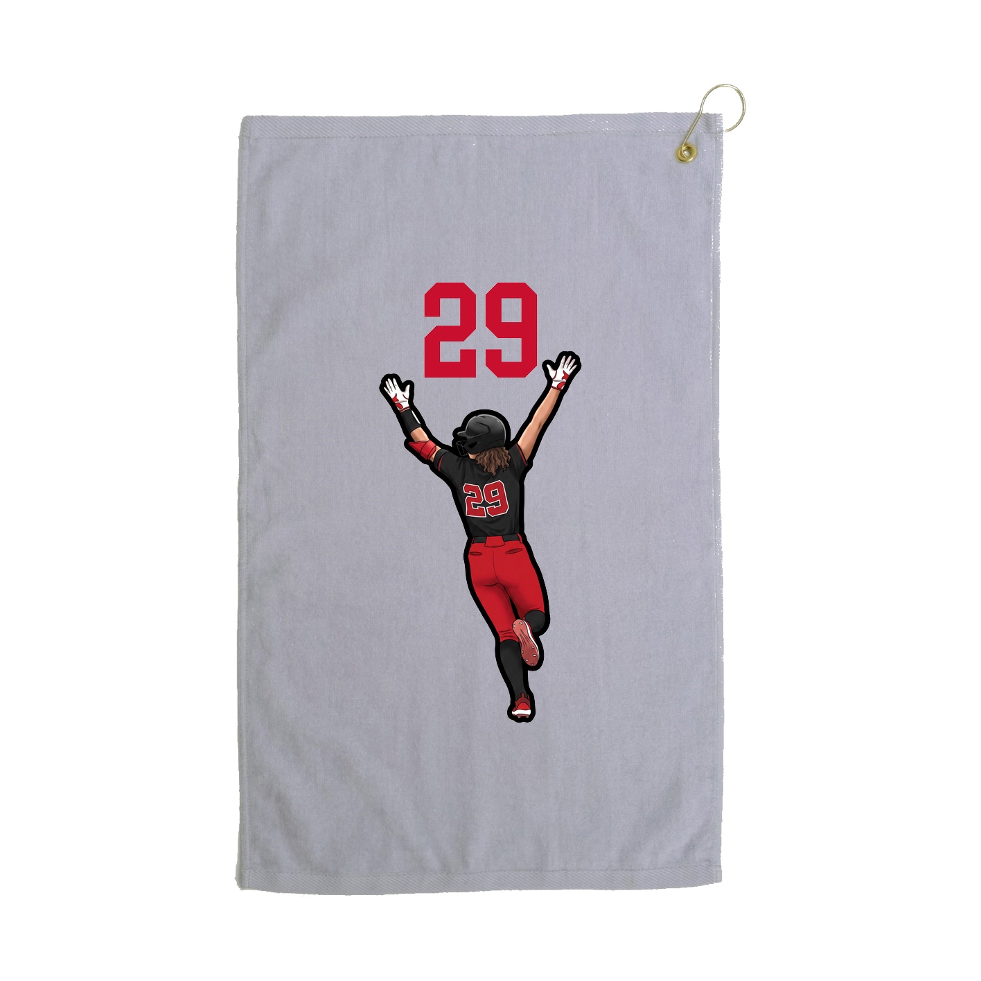 Golf Towel — Number Top in Grey