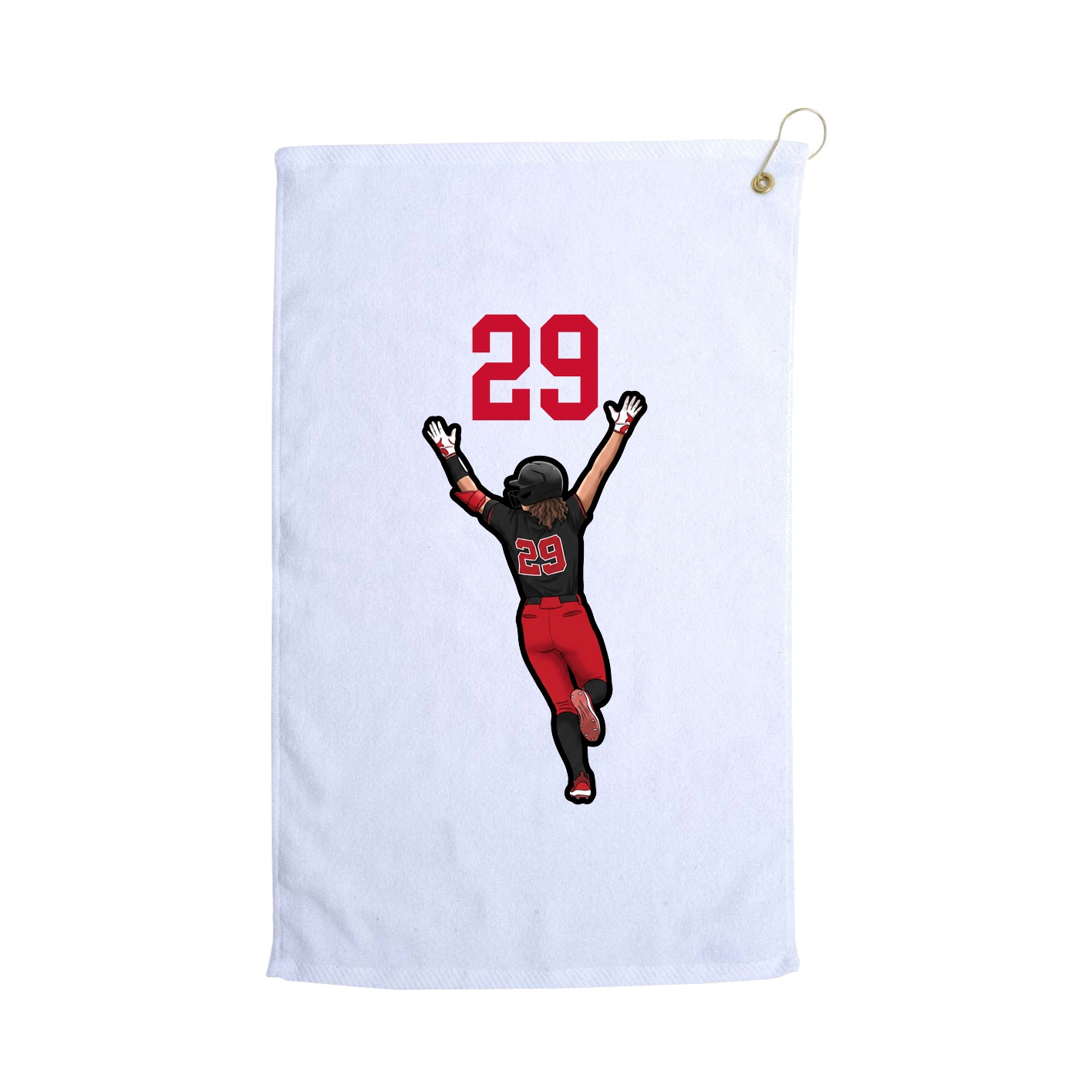 Golf Towel — Number Top in White
