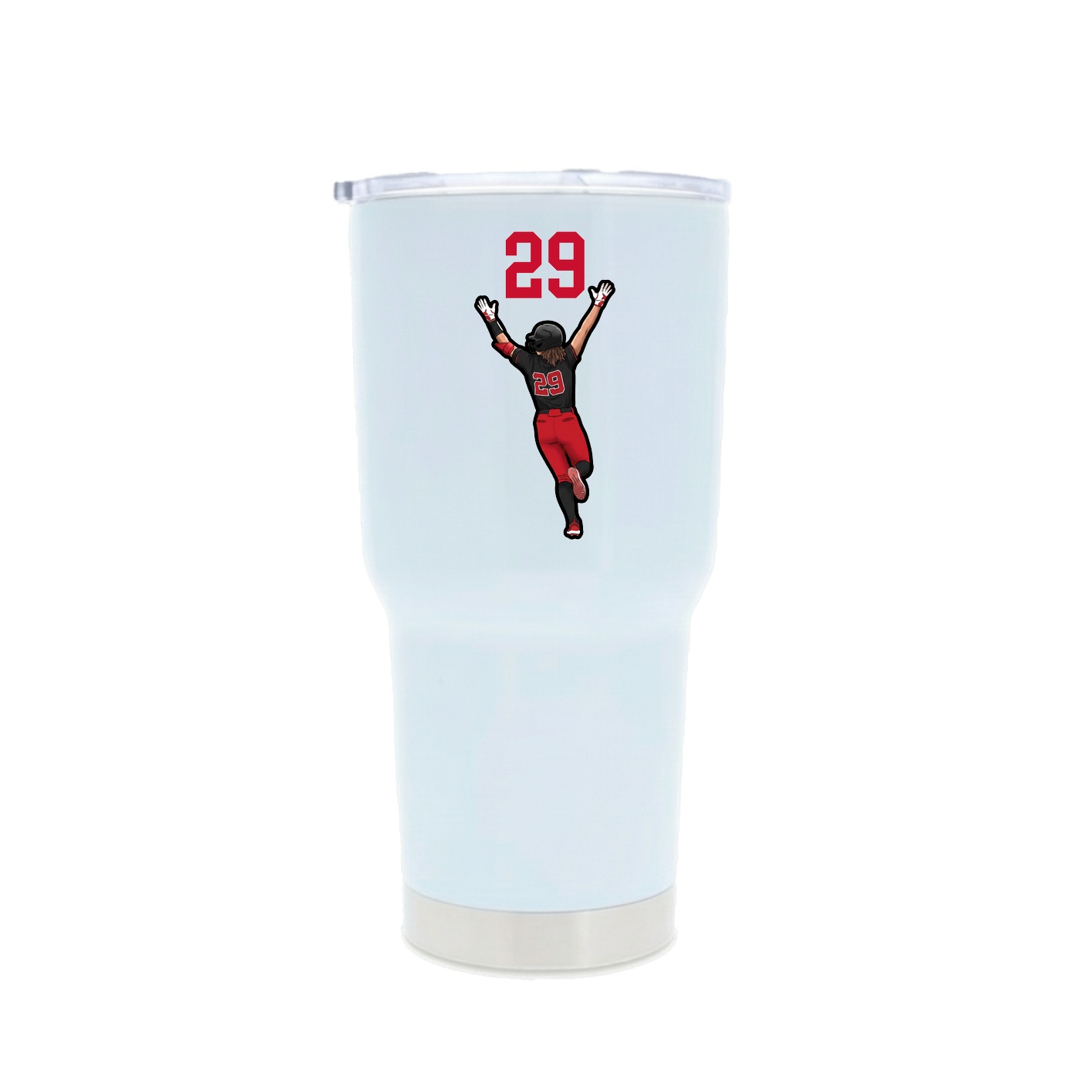 30oz Stainless Steel Tumbler — Number Top in White