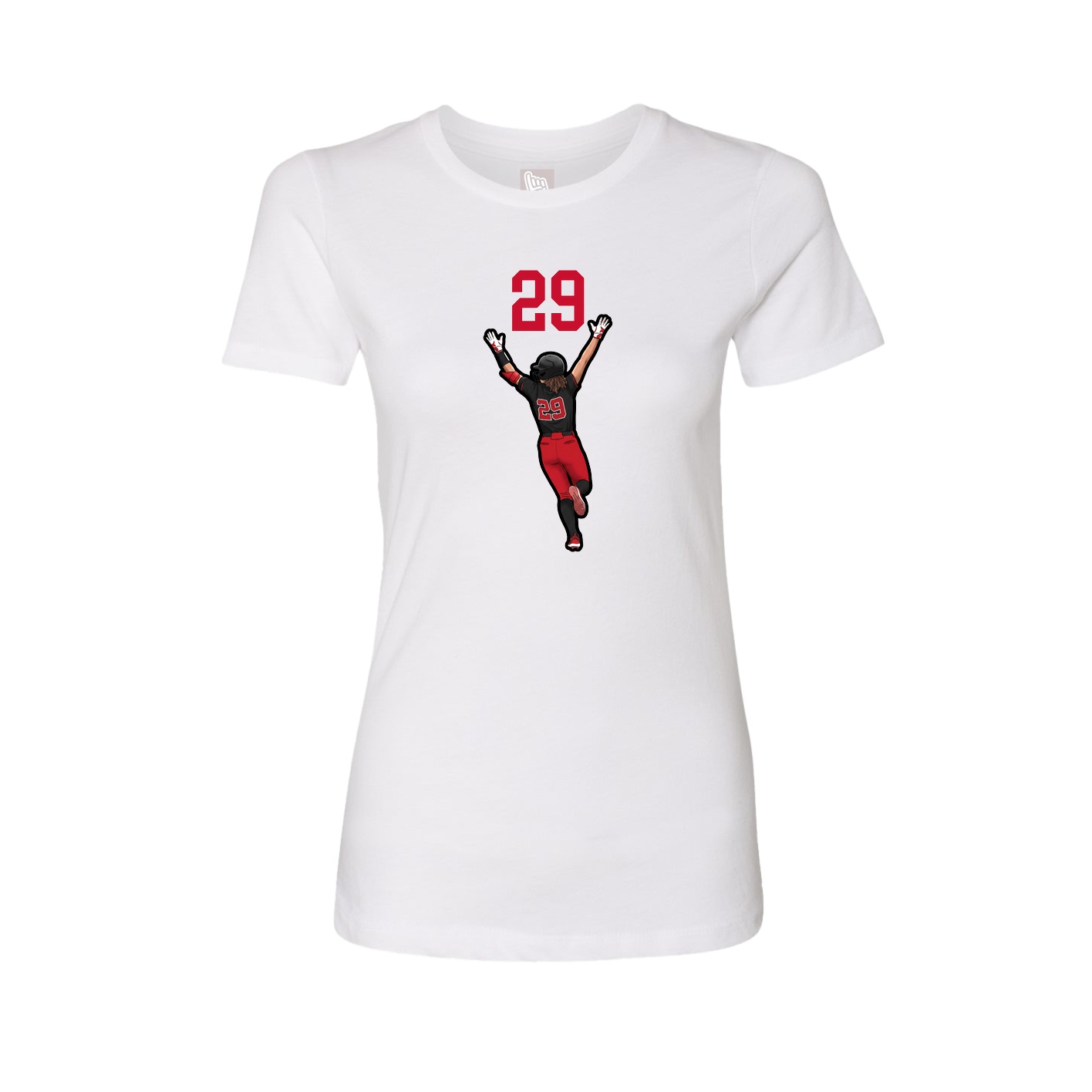 Fitted Women's Tee — Number Top in White