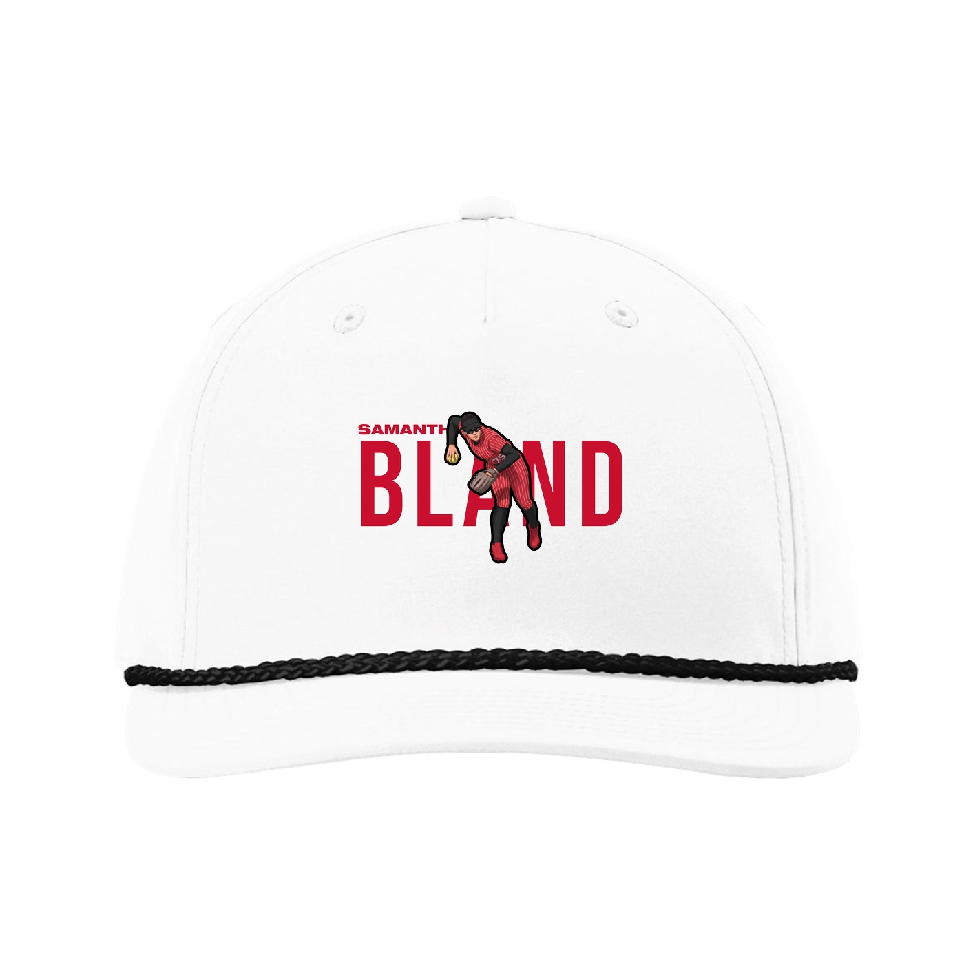 Five-Panel Classic Rope Cap — Player Name in White