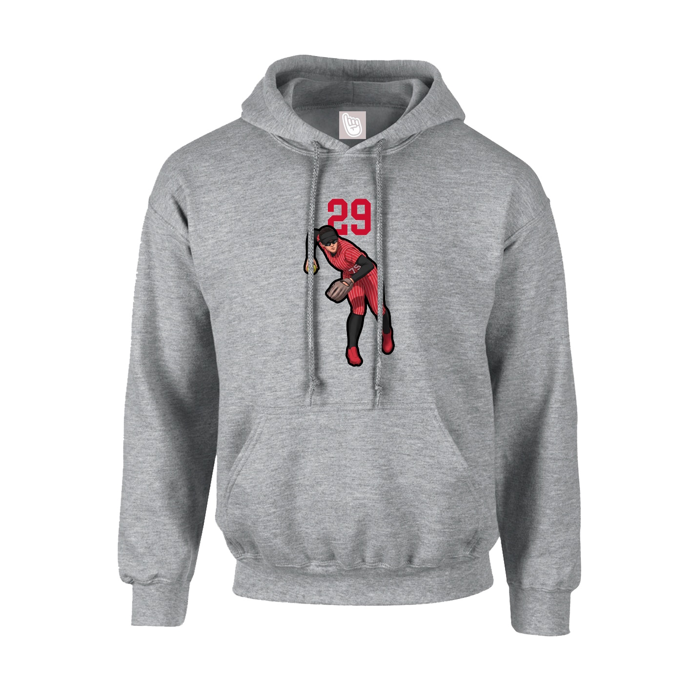 Hoodie — Number Top in Grey