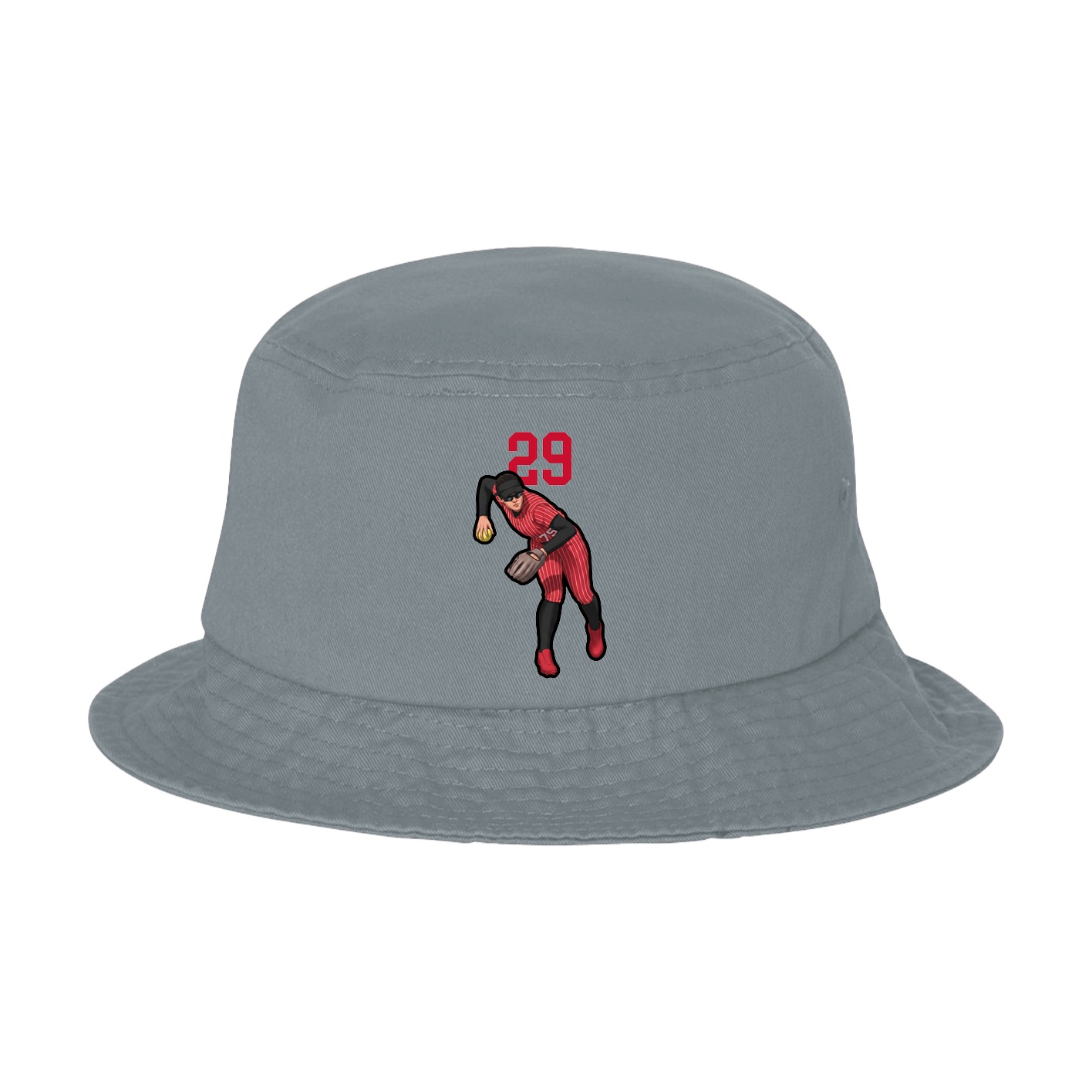 Bucket Cap — Number Top in Grey