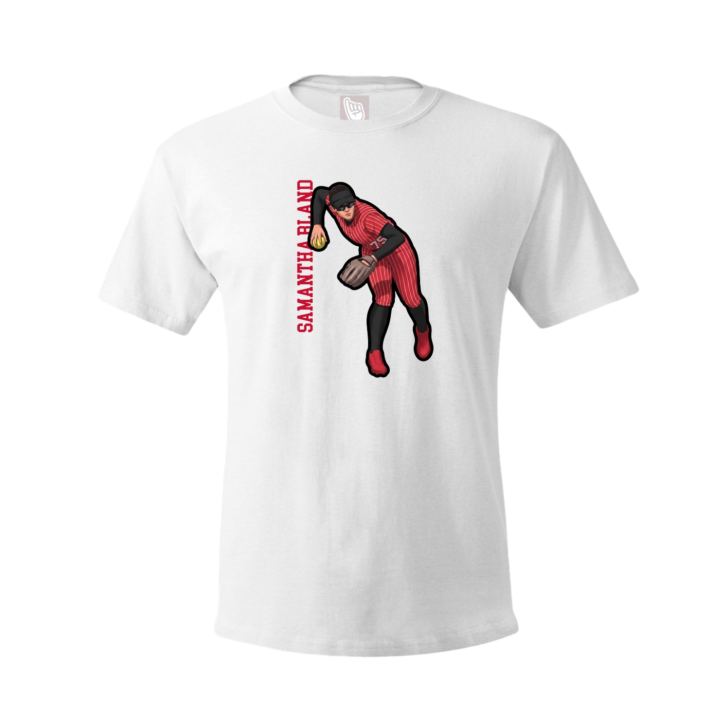 Youth Tee — Name Vertical in White