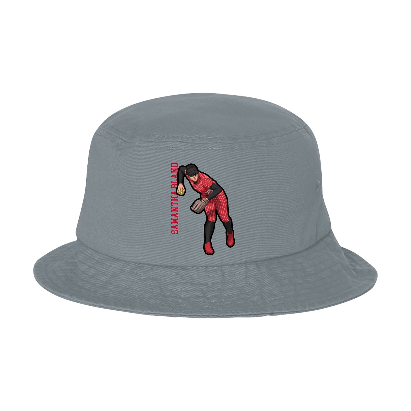 Bucket Cap — Name Vertical in Grey