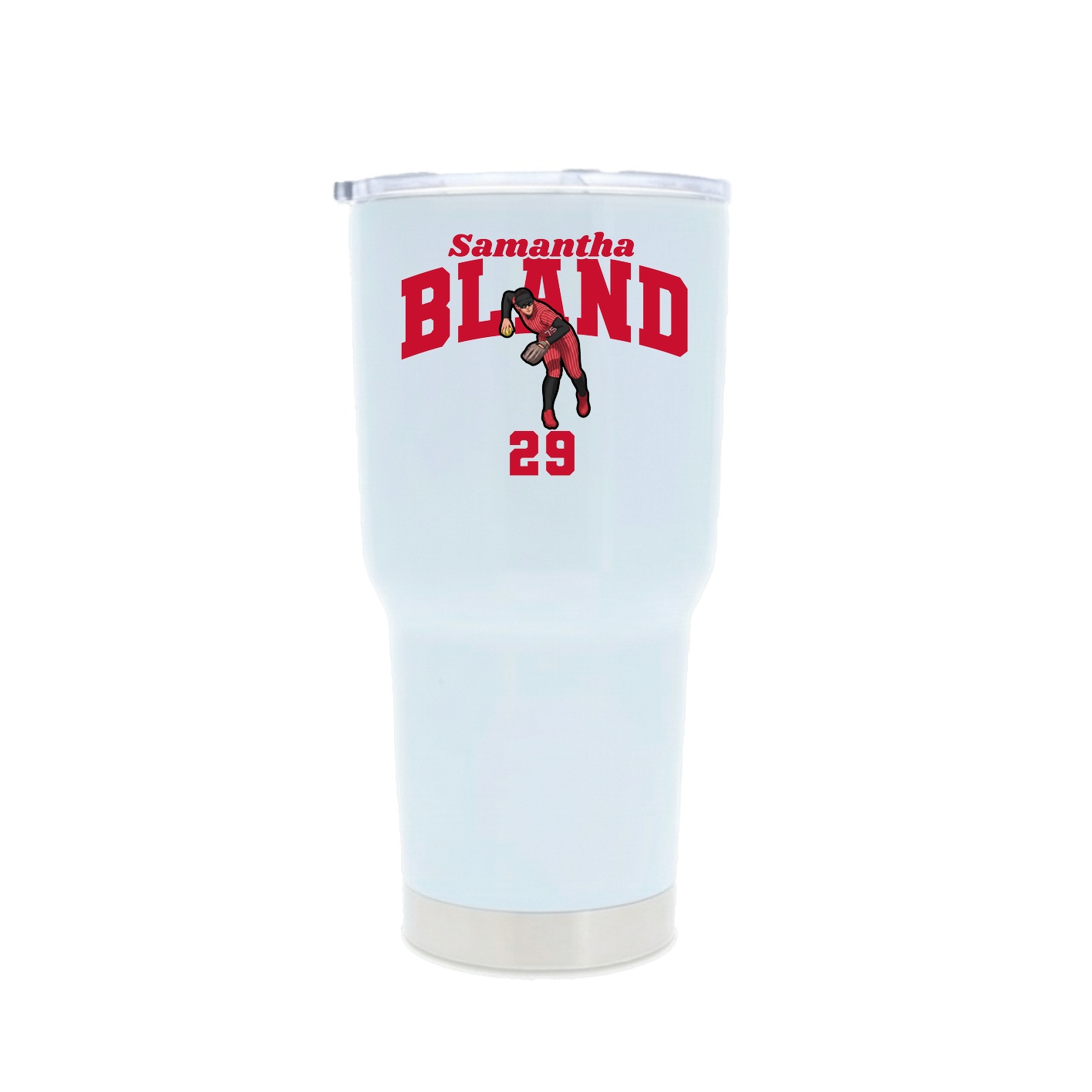 30oz Stainless Steel Tumbler — Signature Arch in White