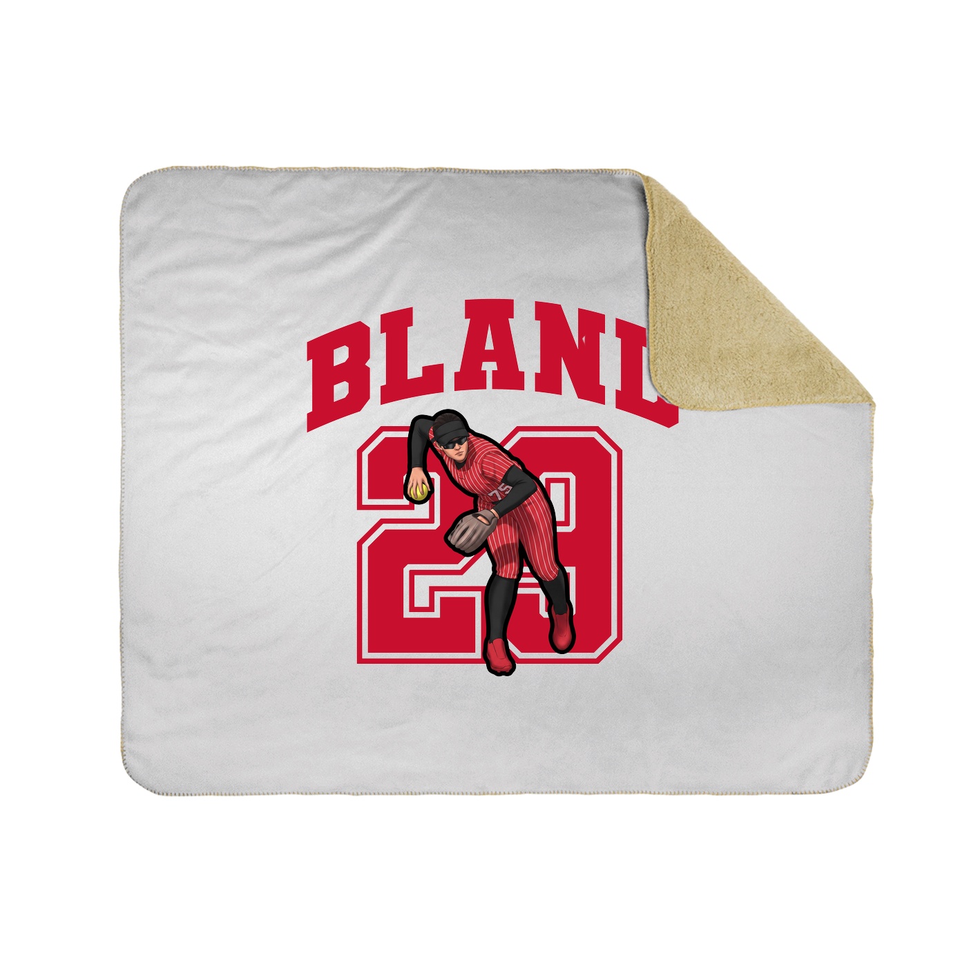 Throw Blanket — Number in White