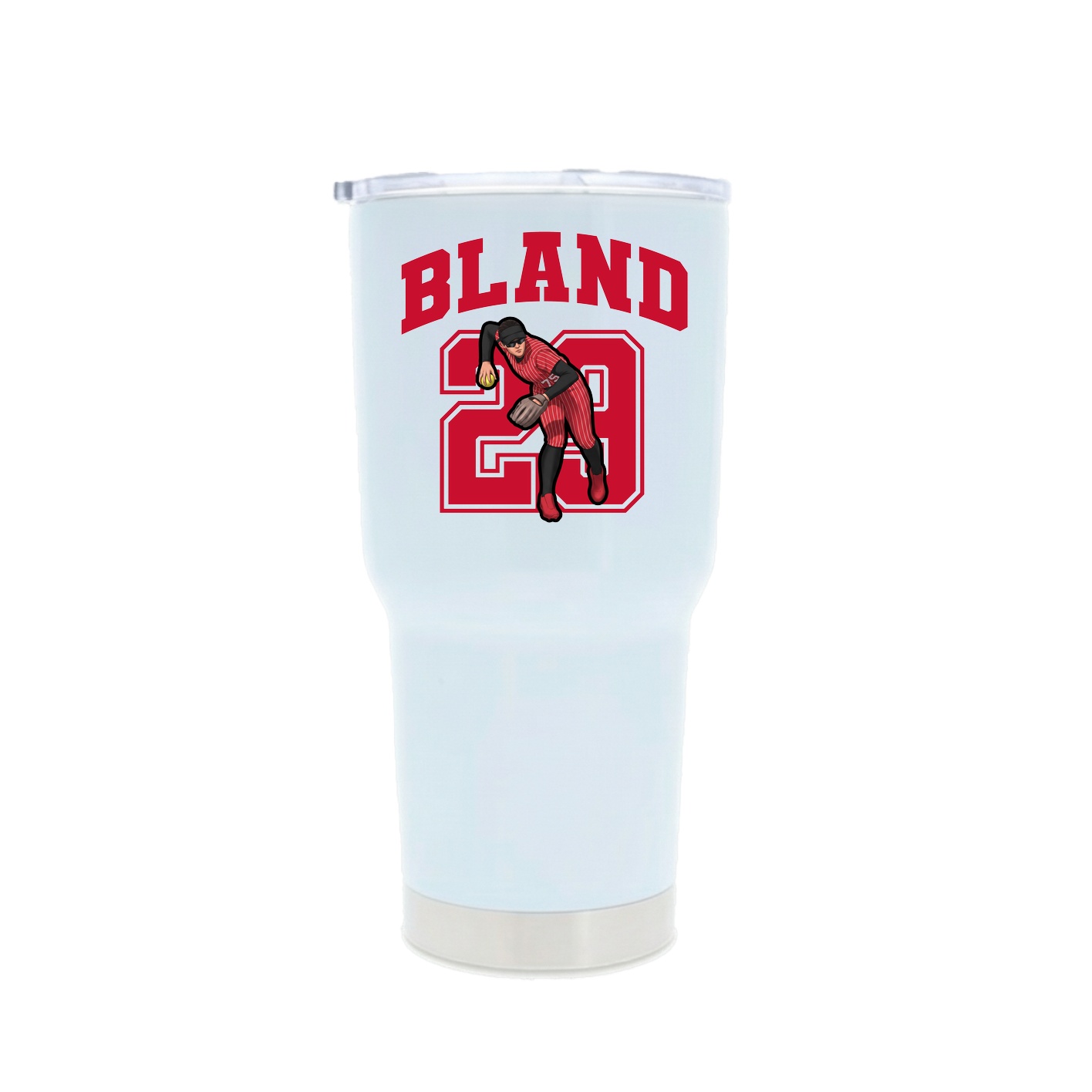 30oz Stainless Steel Tumbler — Number in White