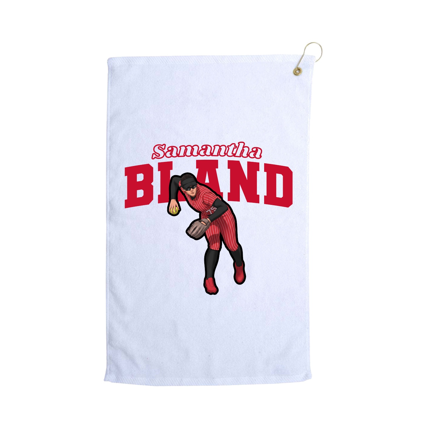 Golf Towel — Name Arch in White