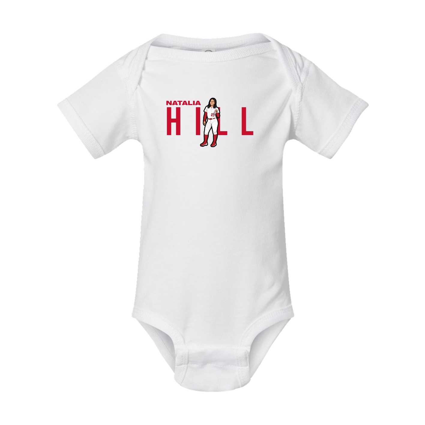 Baby Onesie — Player Name in White