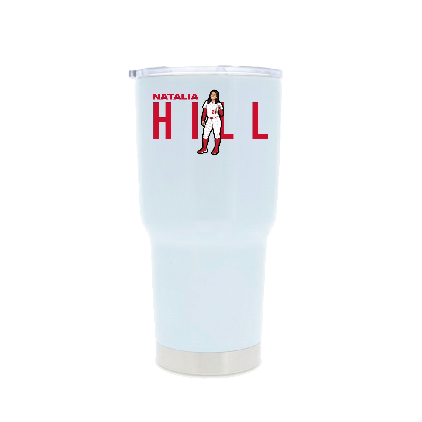 30oz Stainless Steel Tumbler — Player Name in White