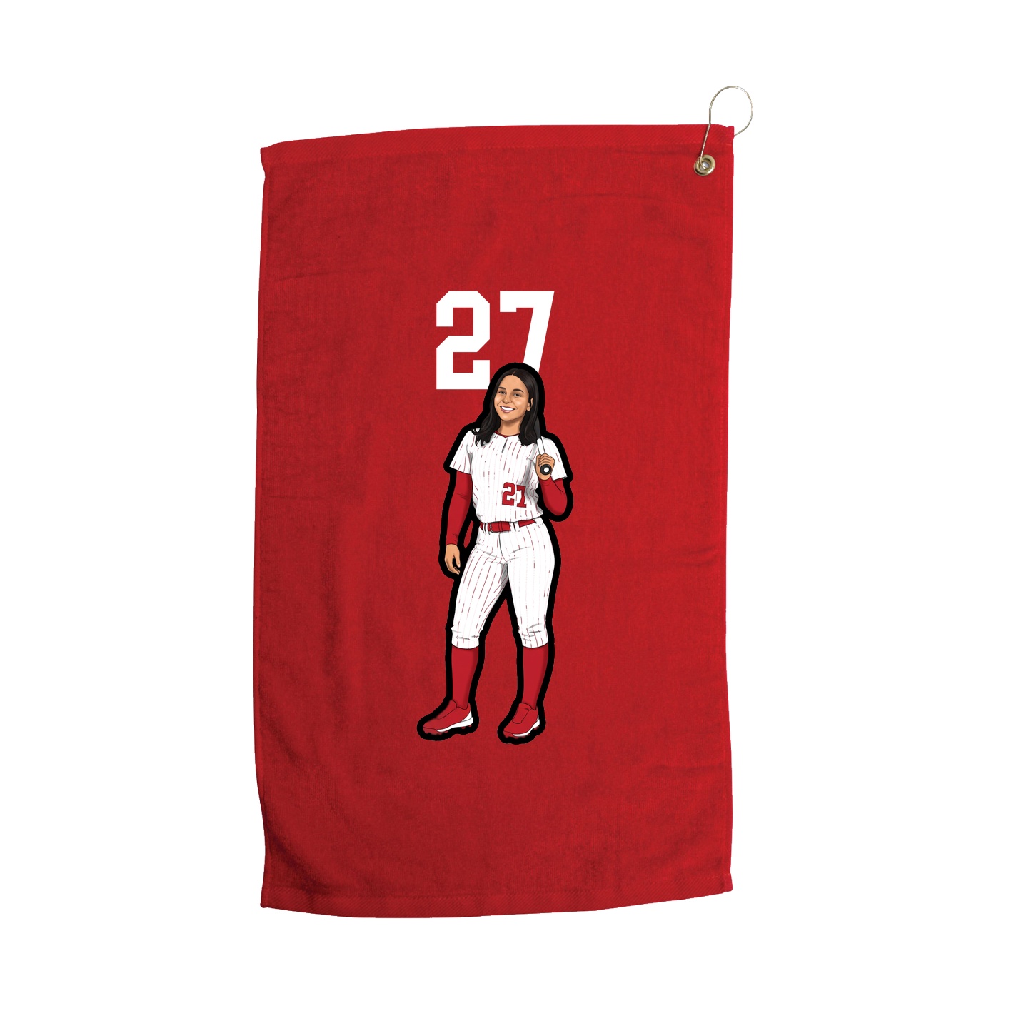 Golf Towel — Number Top in Red