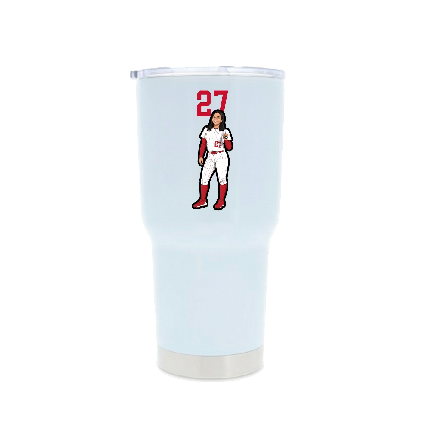 30oz Stainless Steel Tumbler — Number Top in White
