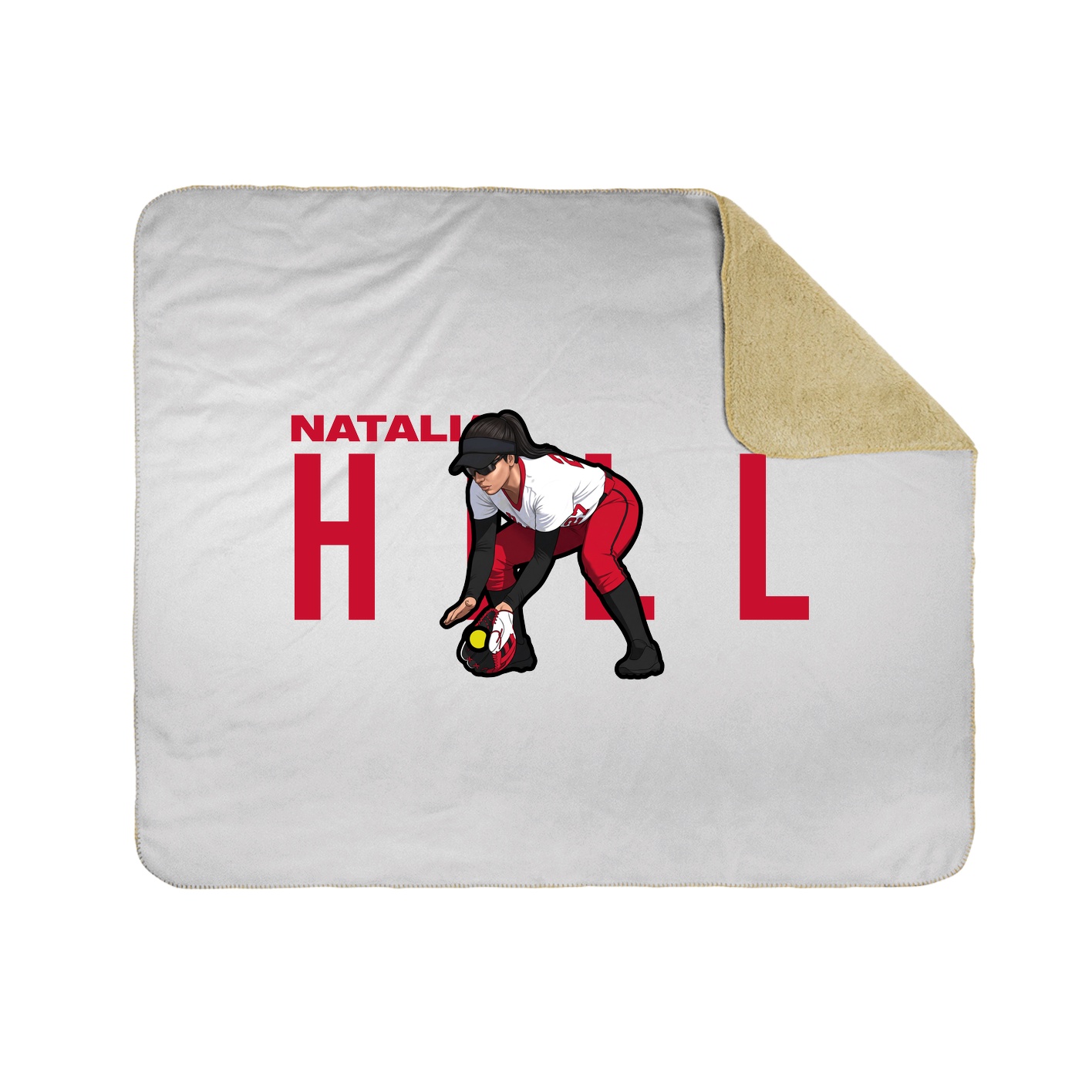Throw Blanket — Player Name in White