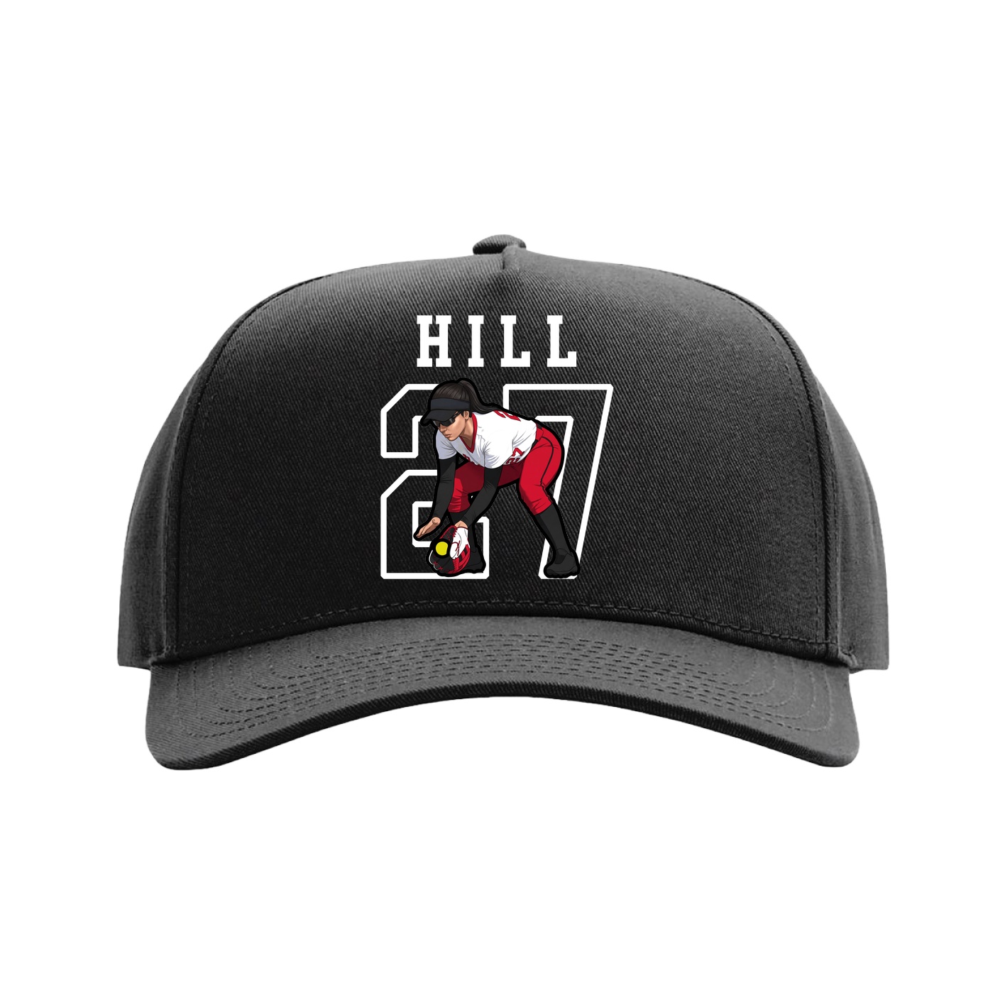 Full Fabric Five-Panel Champ Cap — Shirsey in Black