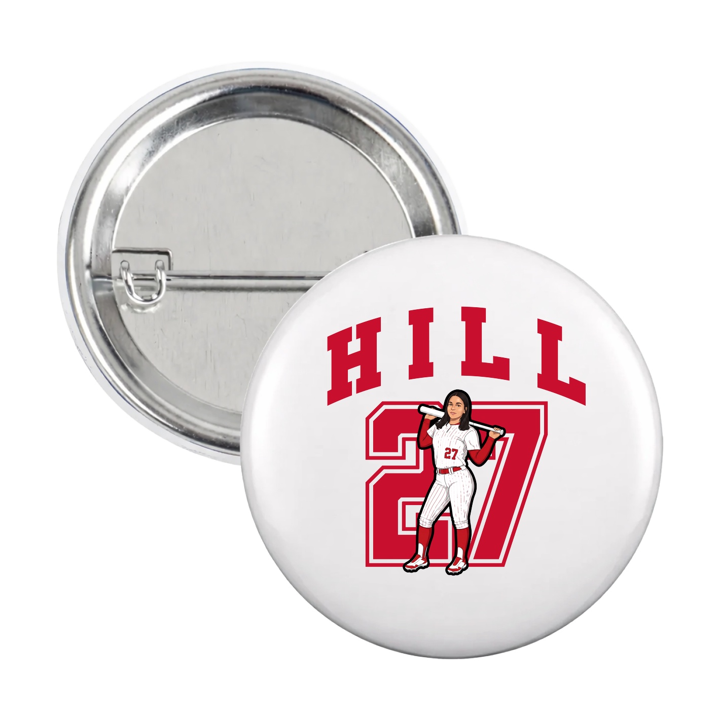 Game Day Button — Number in White