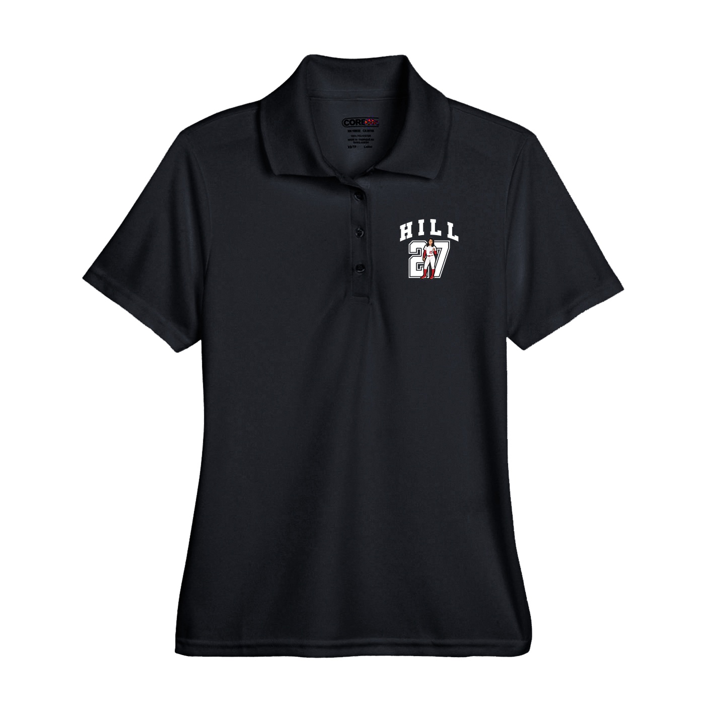 Performance Polo — Number in Black