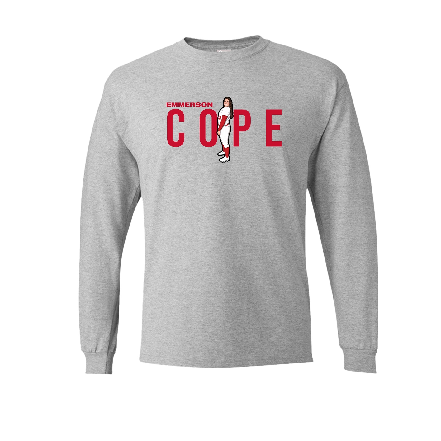 Long Sleeve Tee — Player Name in Grey