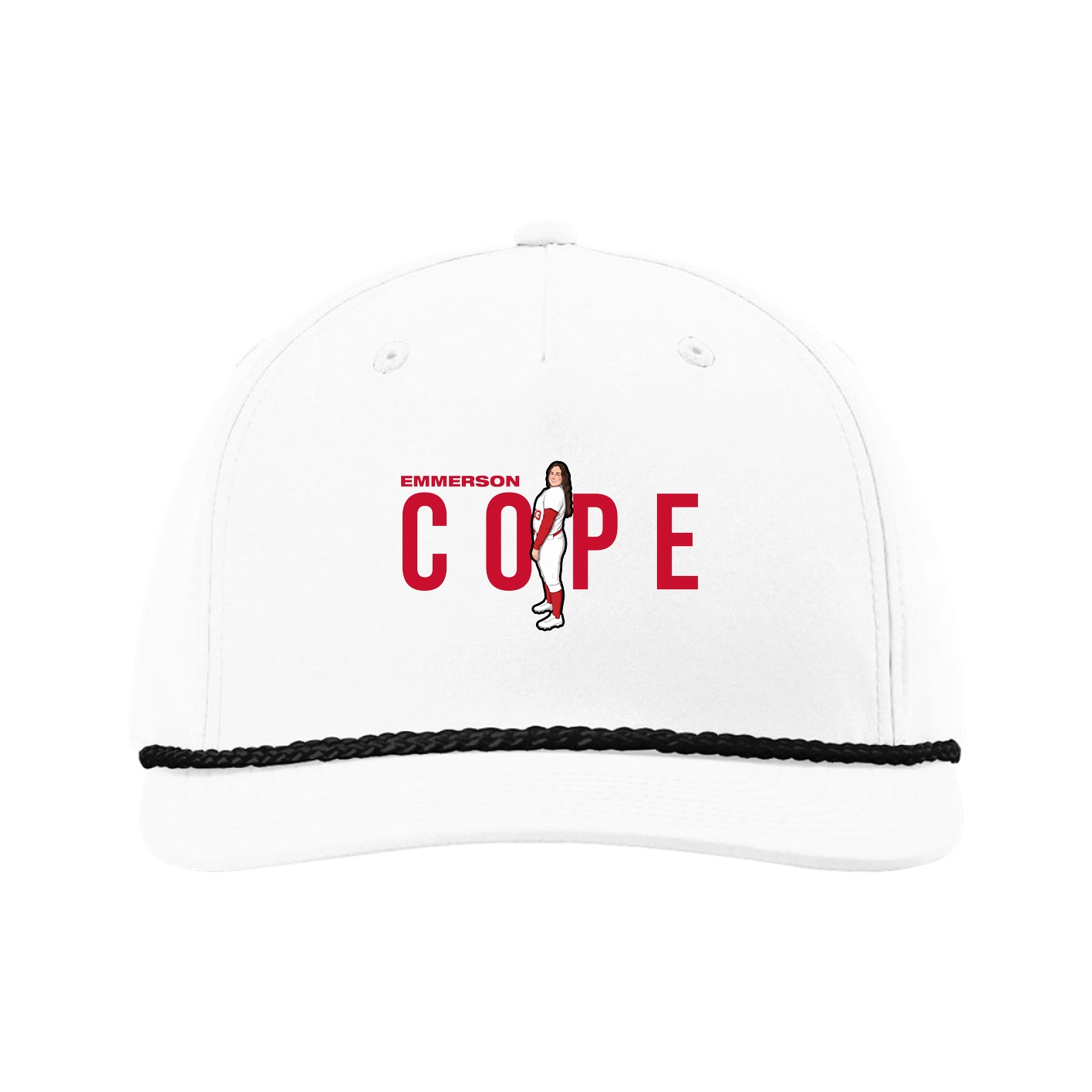 Five-Panel Classic Rope Cap — Player Name in White
