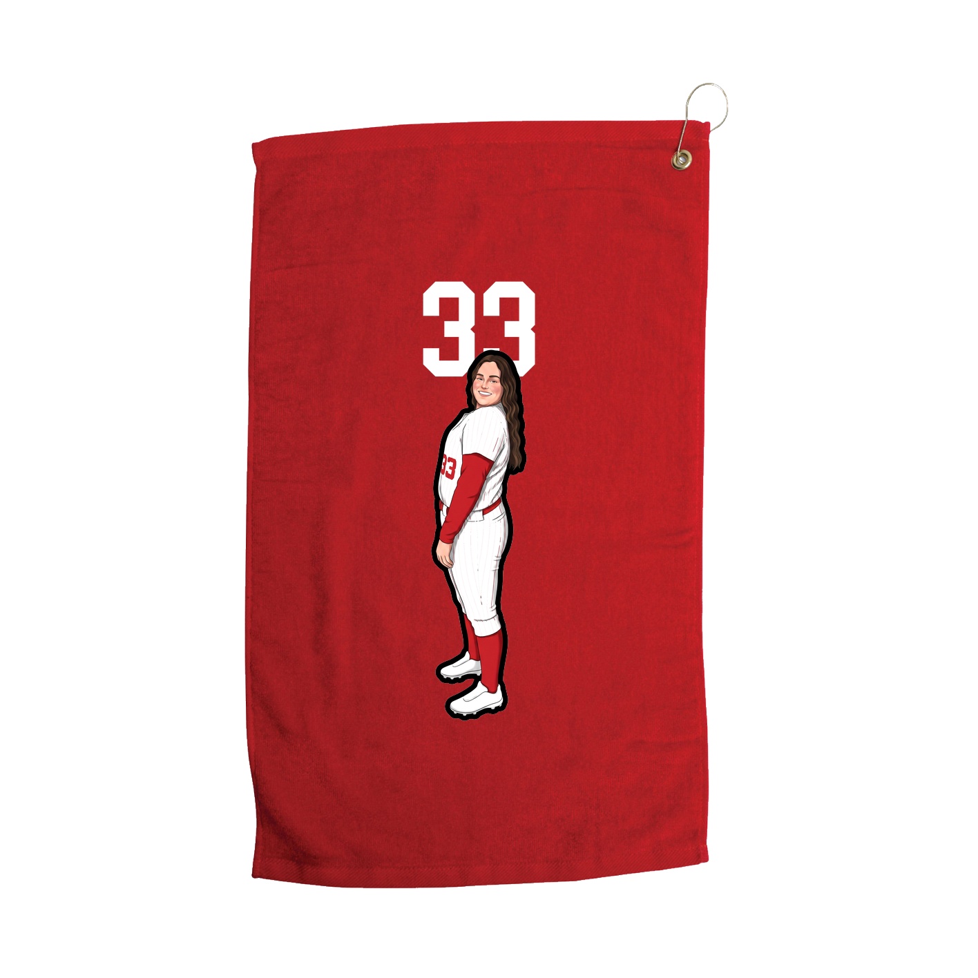 Golf Towel — Number Top in Red