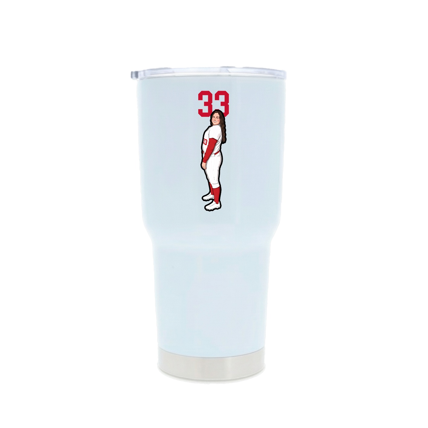 30oz Stainless Steel Tumbler — Number Top in White