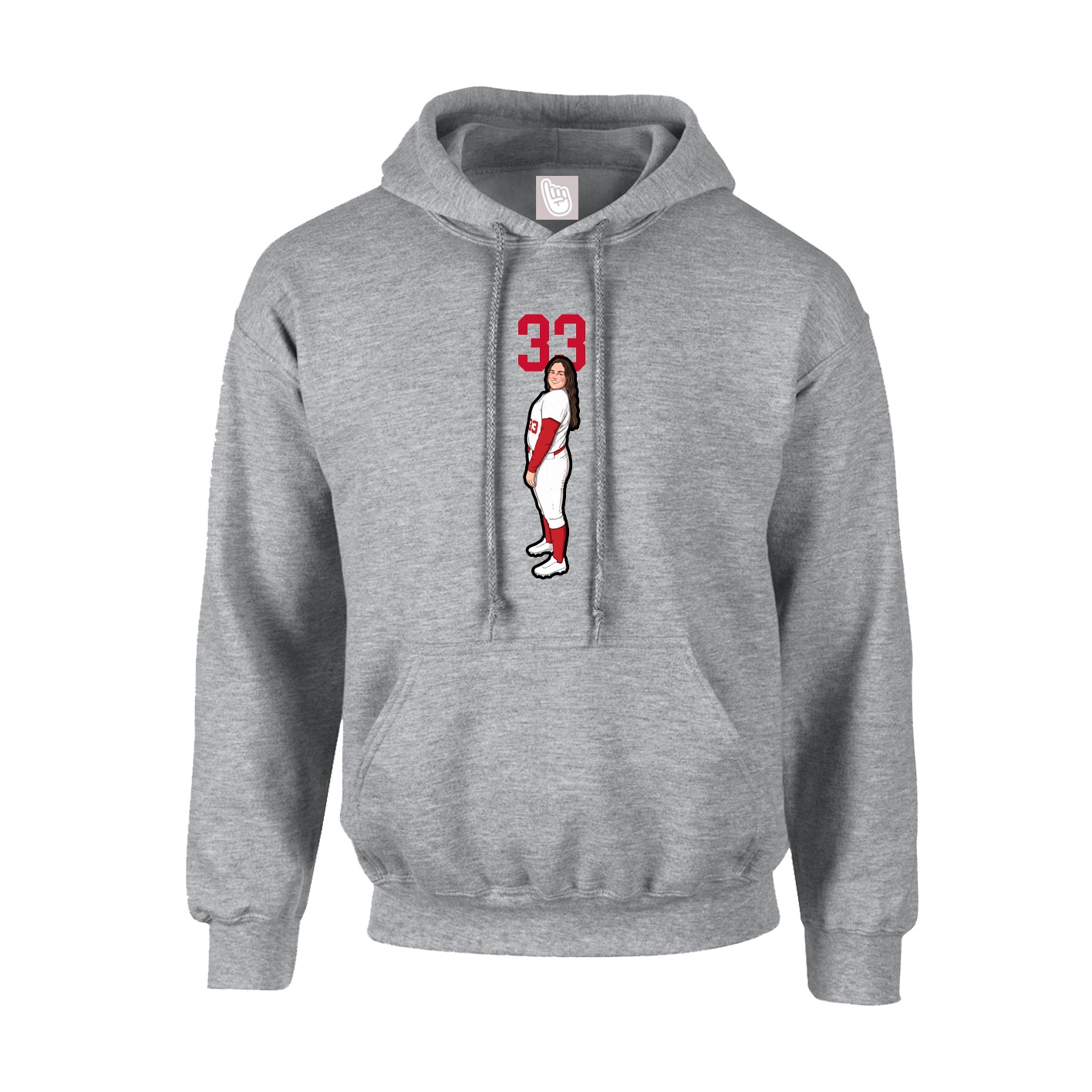Hoodie — Number Top in Grey
