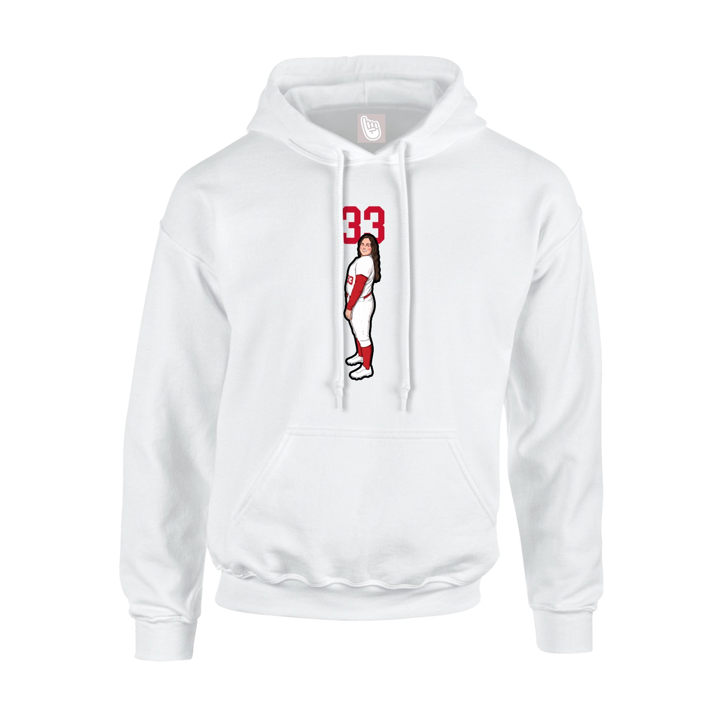 Youth Hoodie — Number Top in White