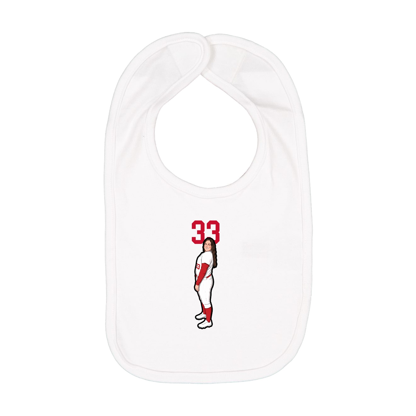 Infant Bib — Number Top in White