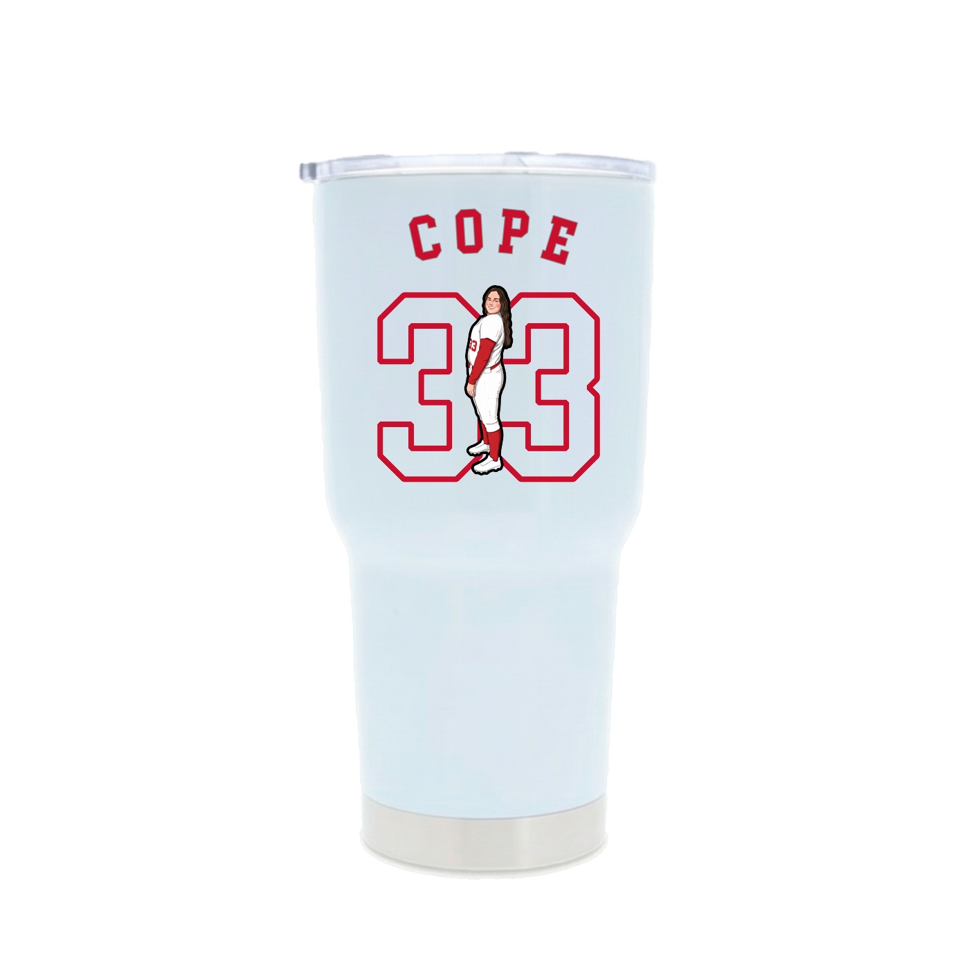 30oz Stainless Steel Tumbler — Shirsey Arch in White