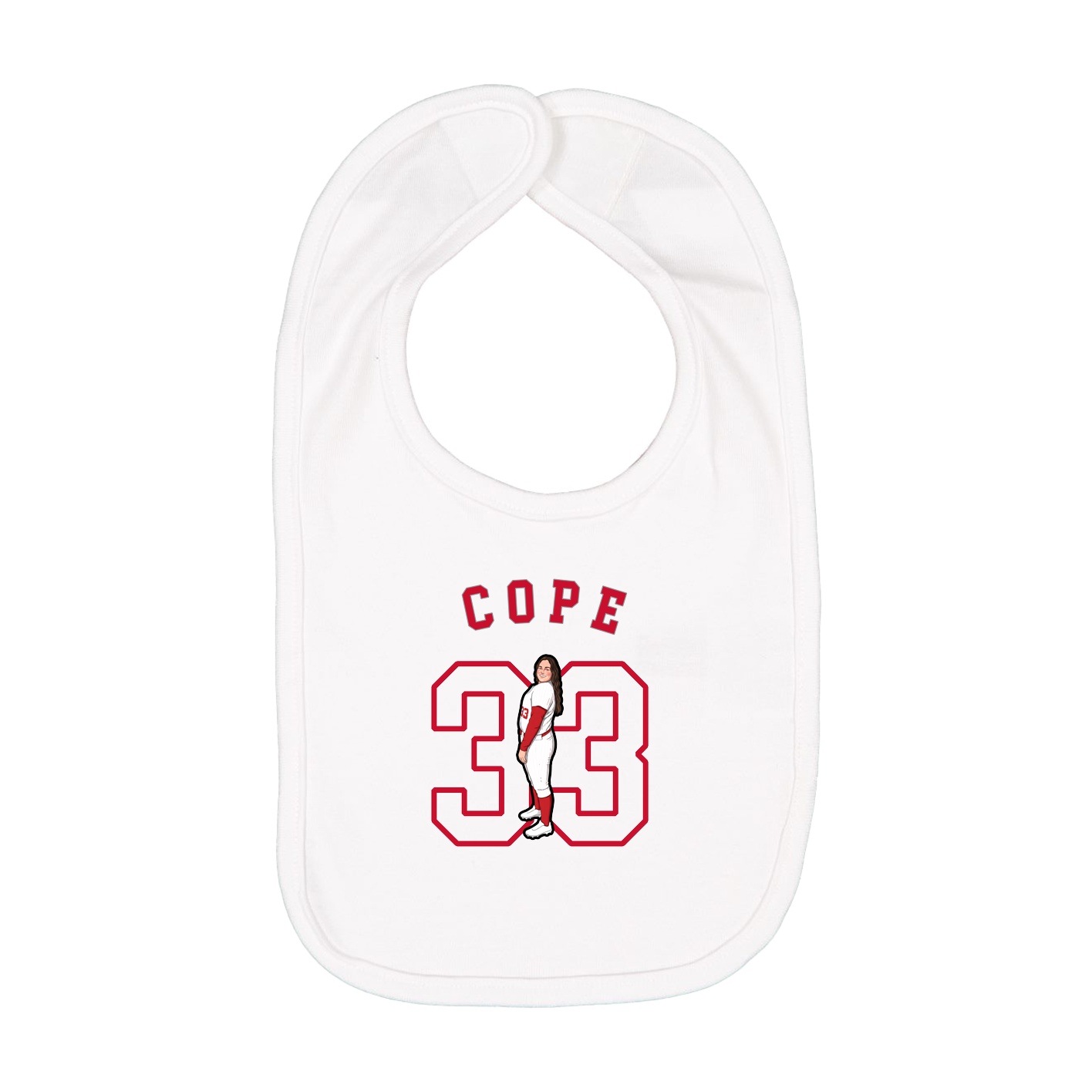 Infant Bib — Shirsey Arch in White