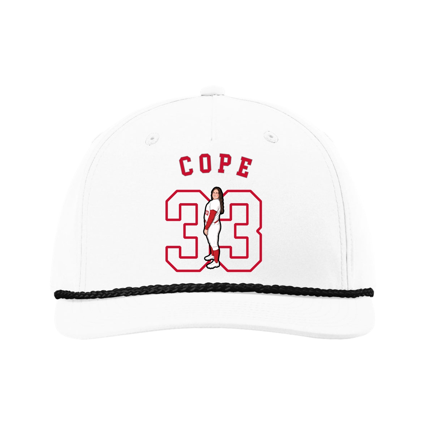 Five-Panel Classic Rope Cap — Shirsey Arch in White