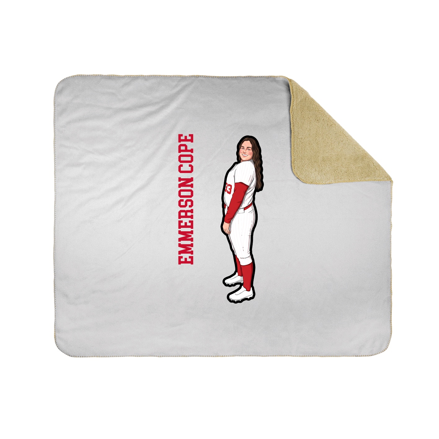 Throw Blanket — Name Vertical in White