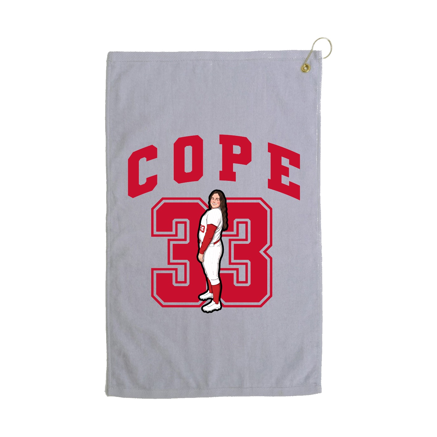 Golf Towel — Number in Grey