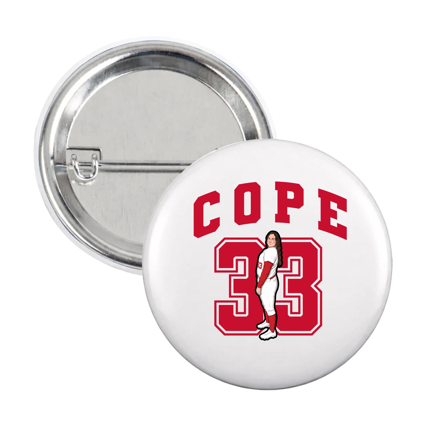 Game Day Button — Number in White