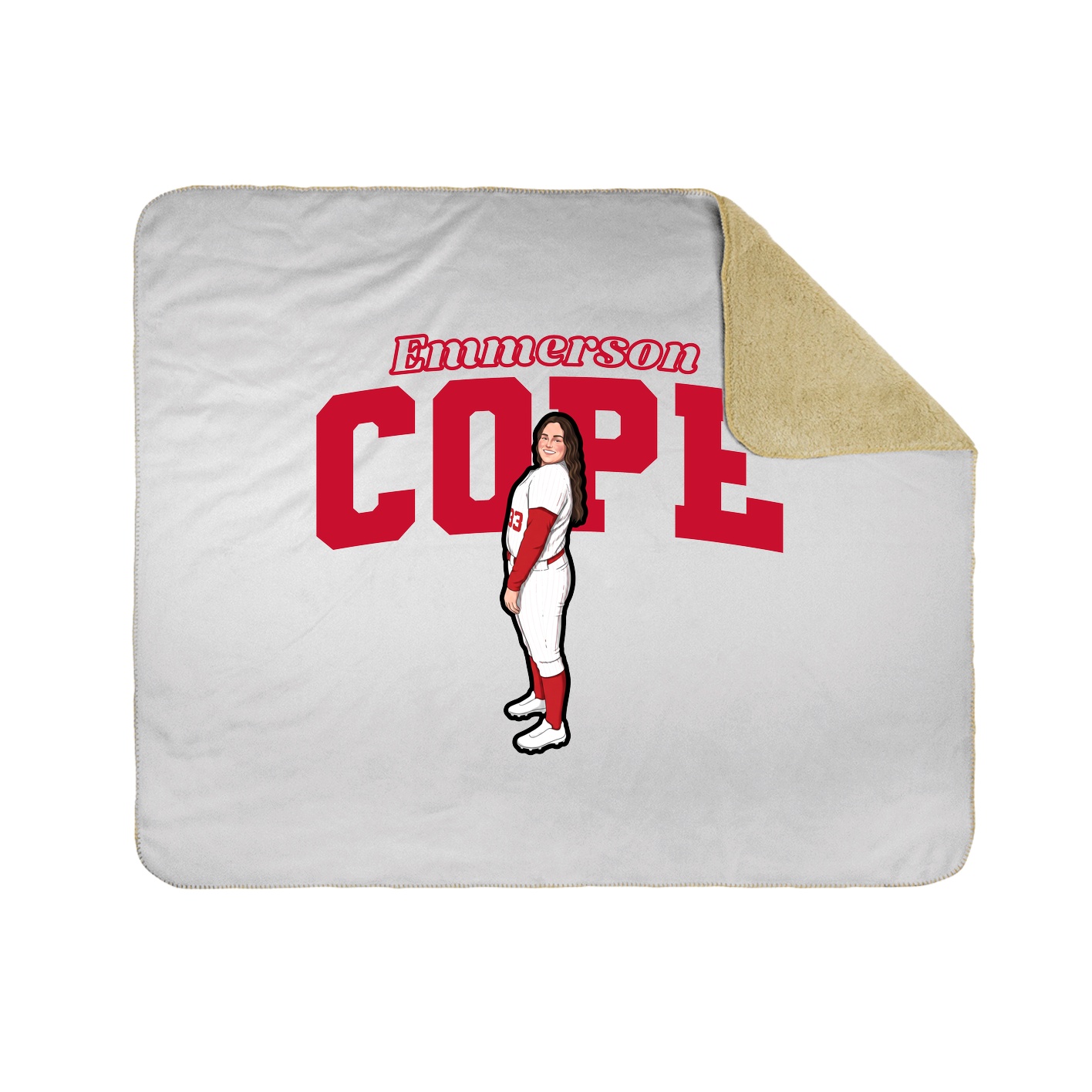 Throw Blanket — Name Arch in White