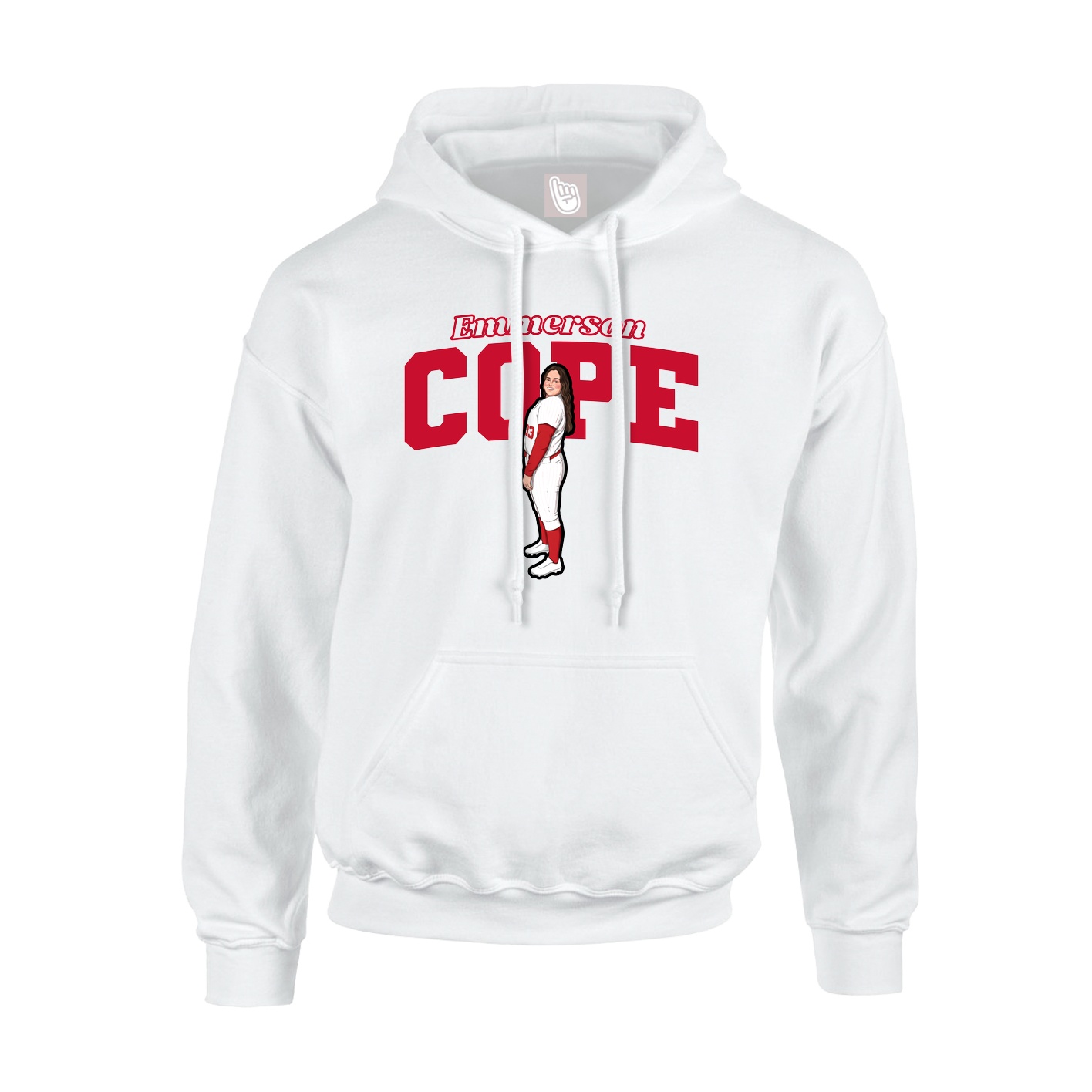 Youth Hoodie — Name Arch in White