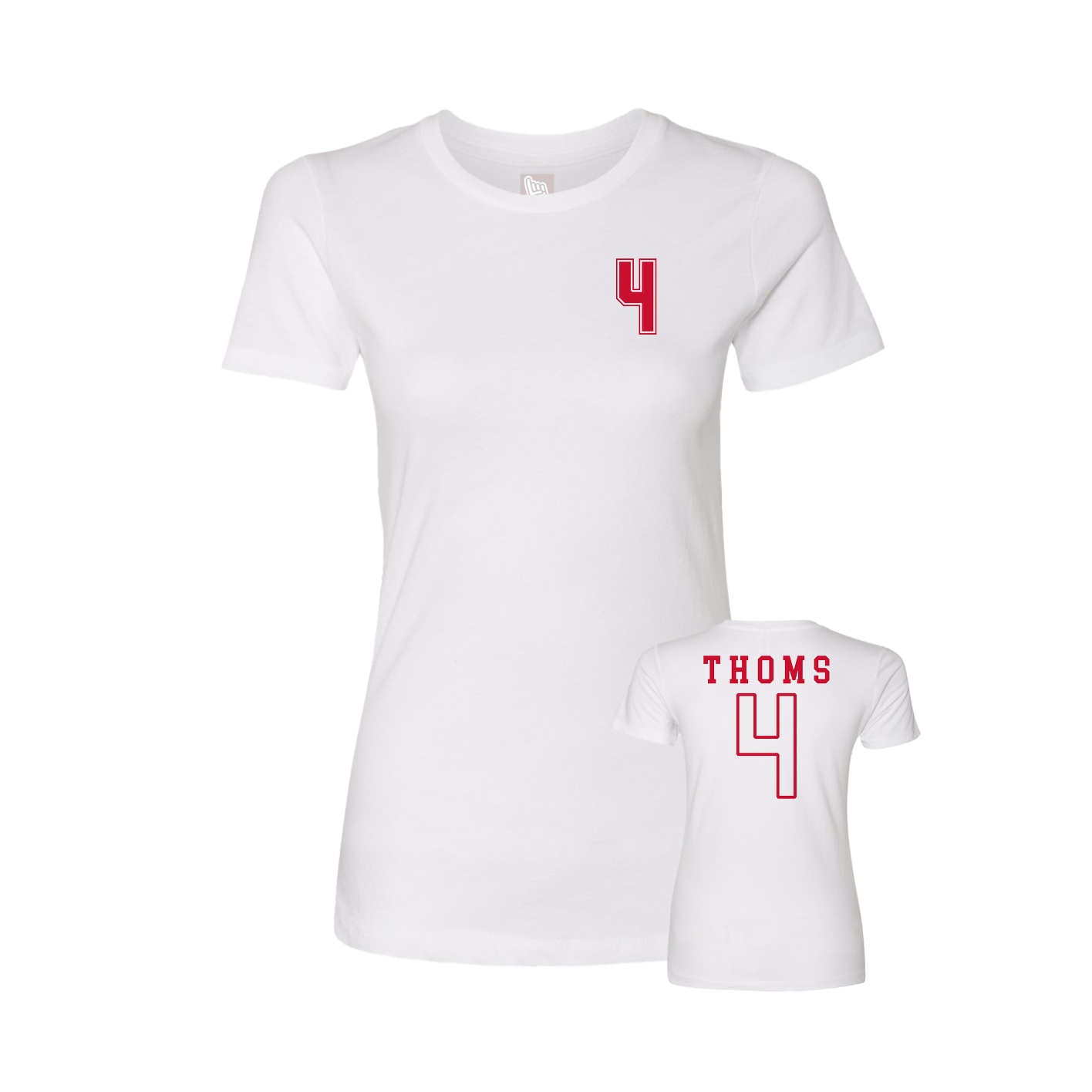 Fitted Women's Tee — Chest Back in White