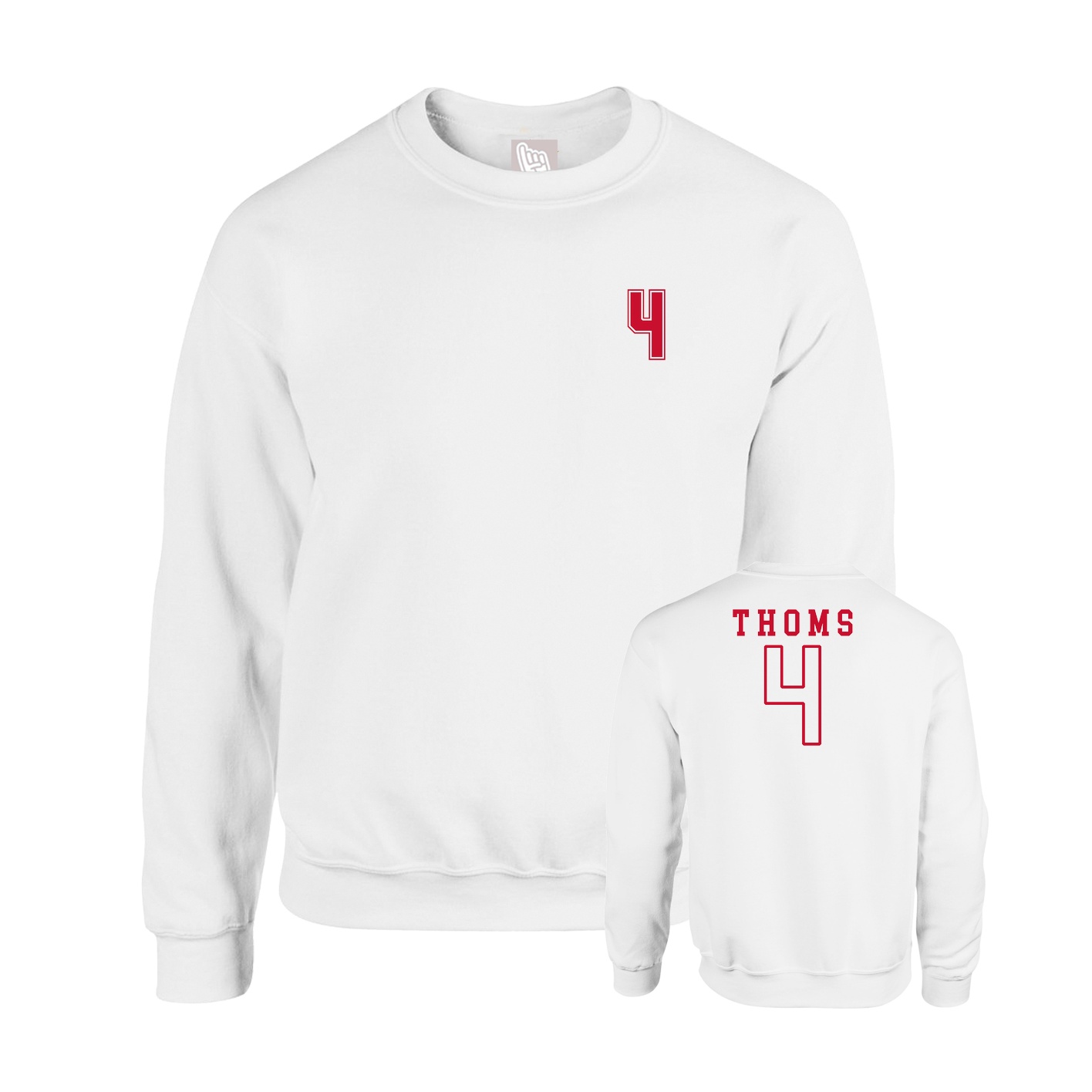 Fleece Crew — Chest Back in White