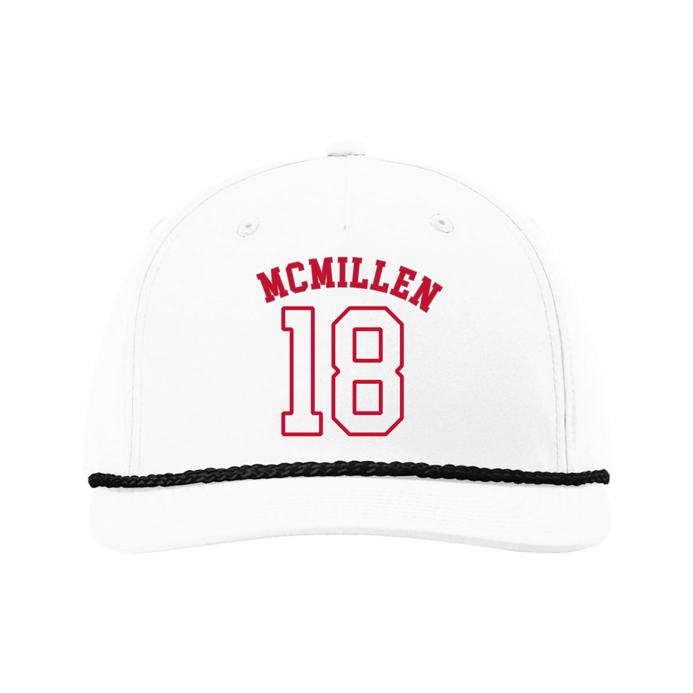 Five-Panel Classic Rope Cap — Shirsey Arch in White