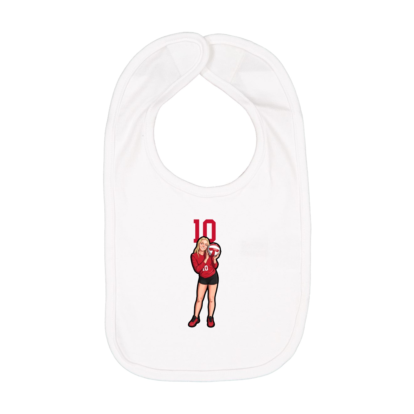 Infant Bib — Number Top in White