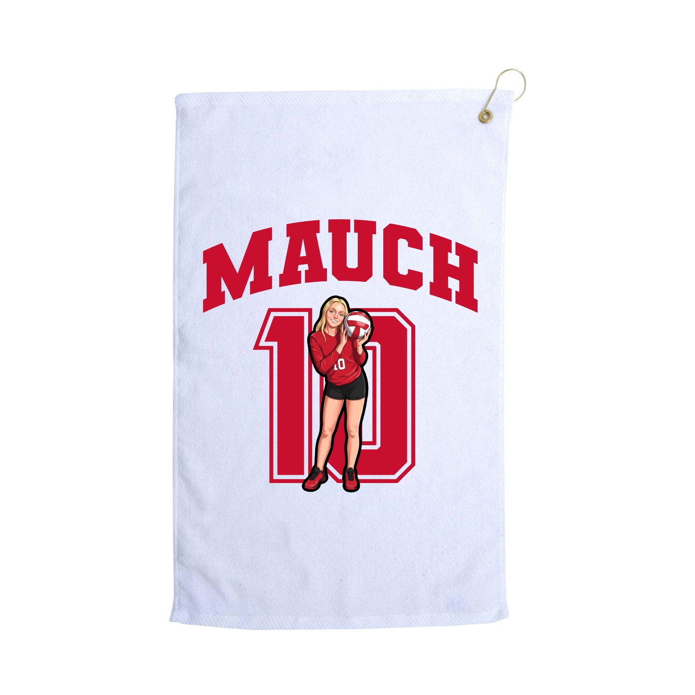 Golf Towel — Number in White