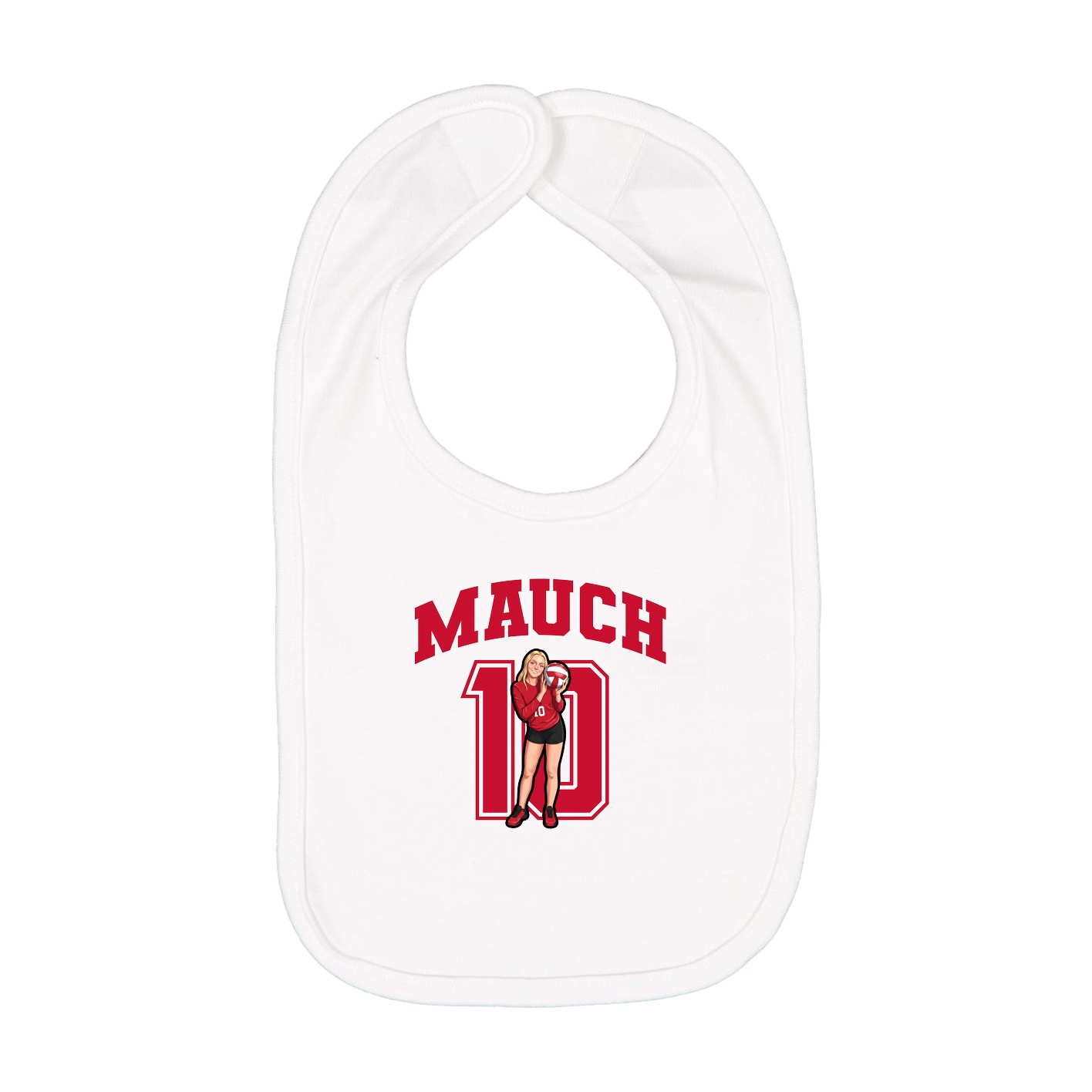 Infant Bib — Number in White