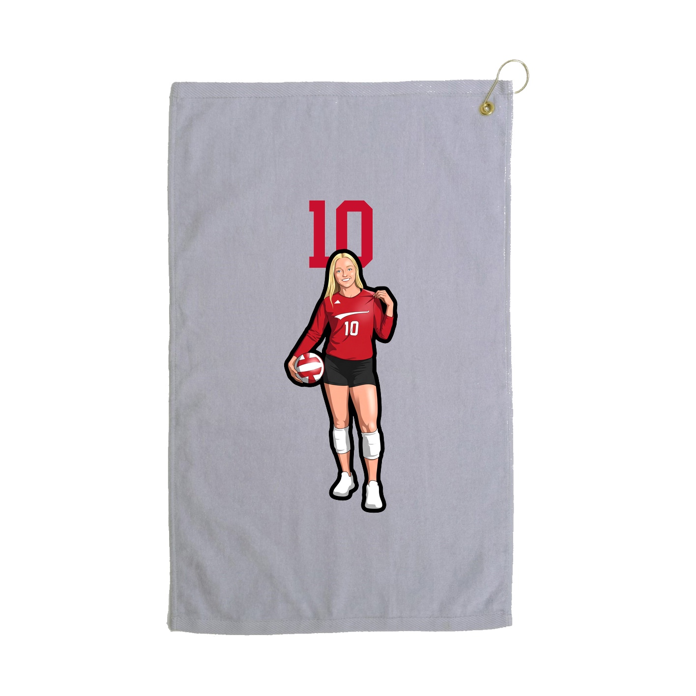 Golf Towel — Number Top in Grey