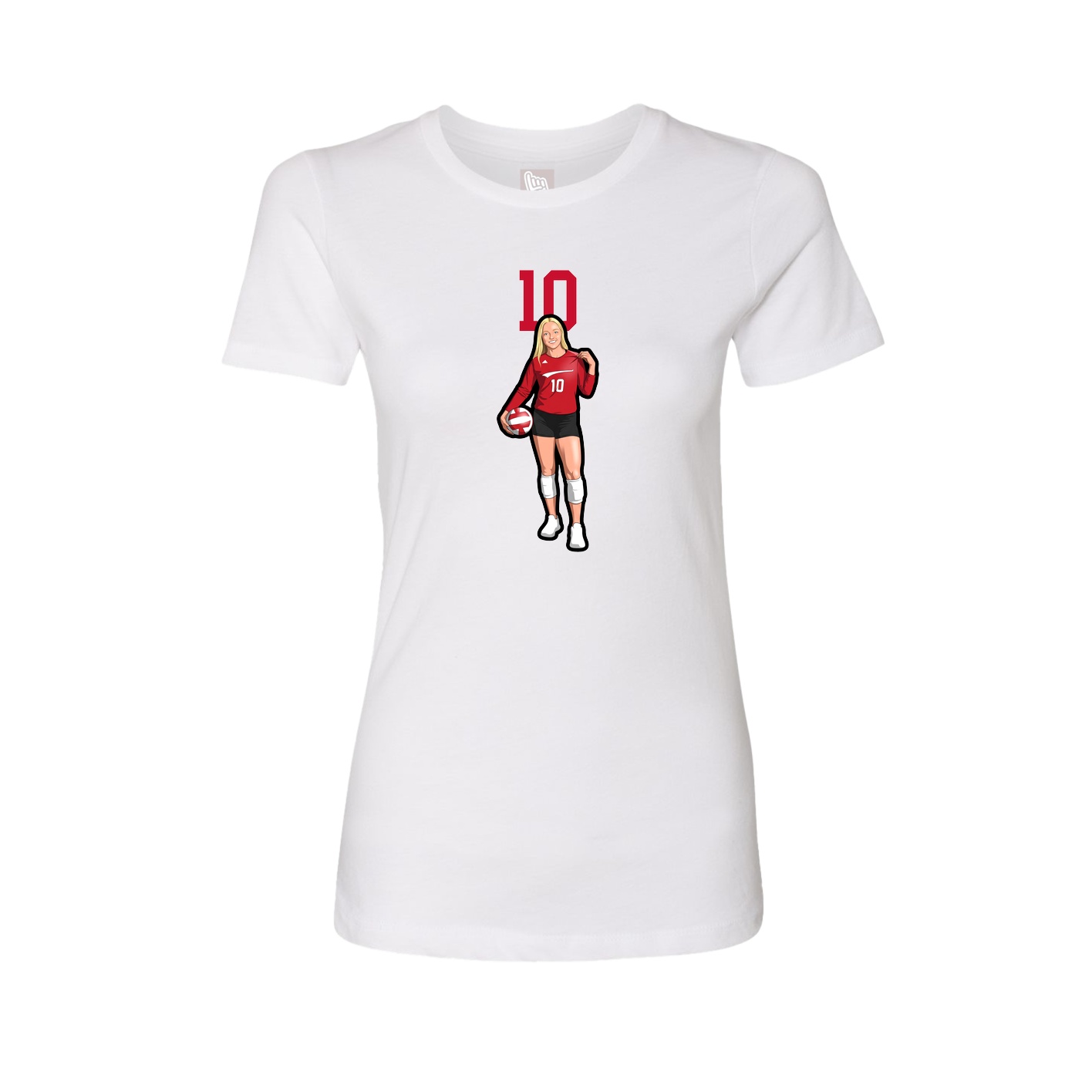 Fitted Women's Tee — Number Top in White