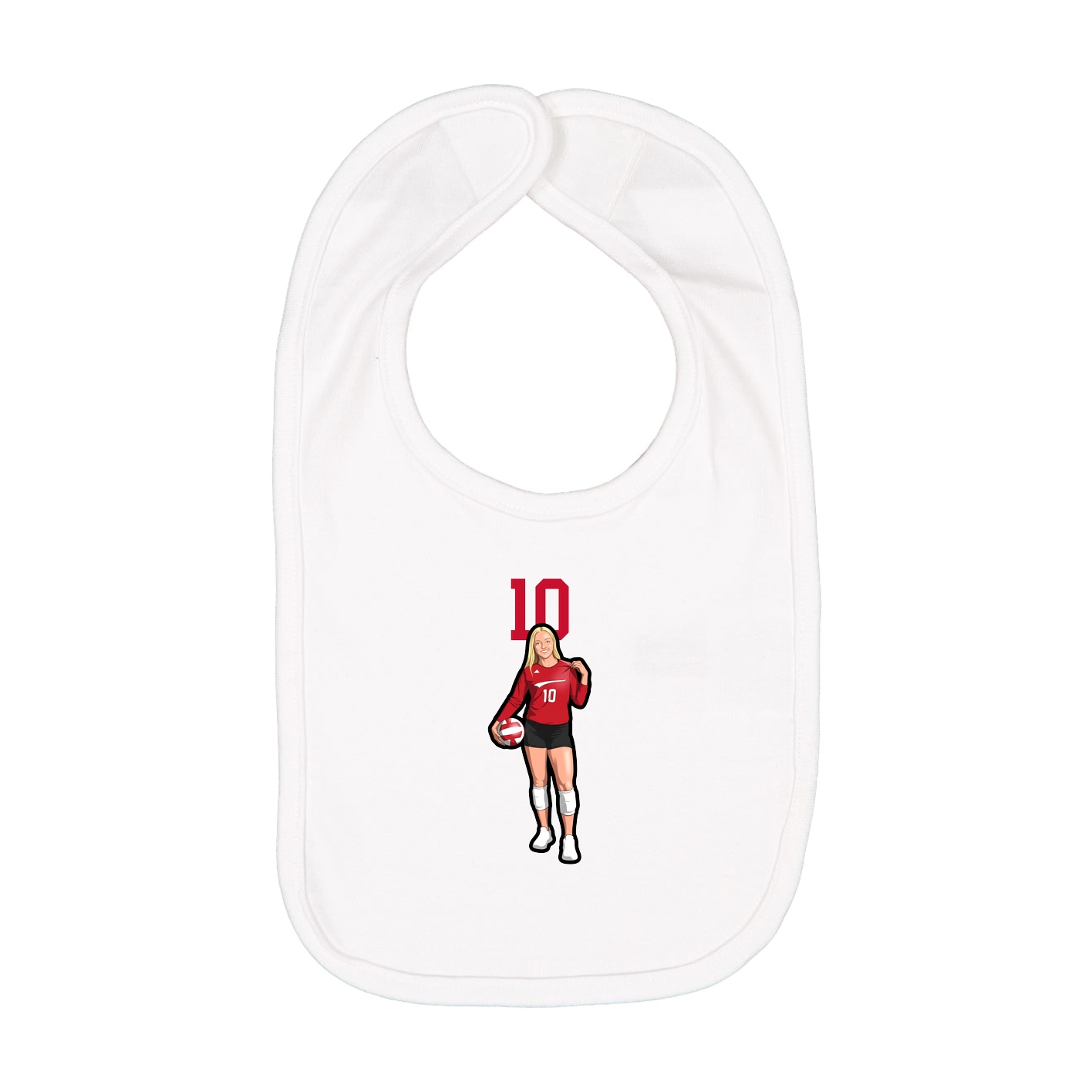 Infant Bib — Number Top in White