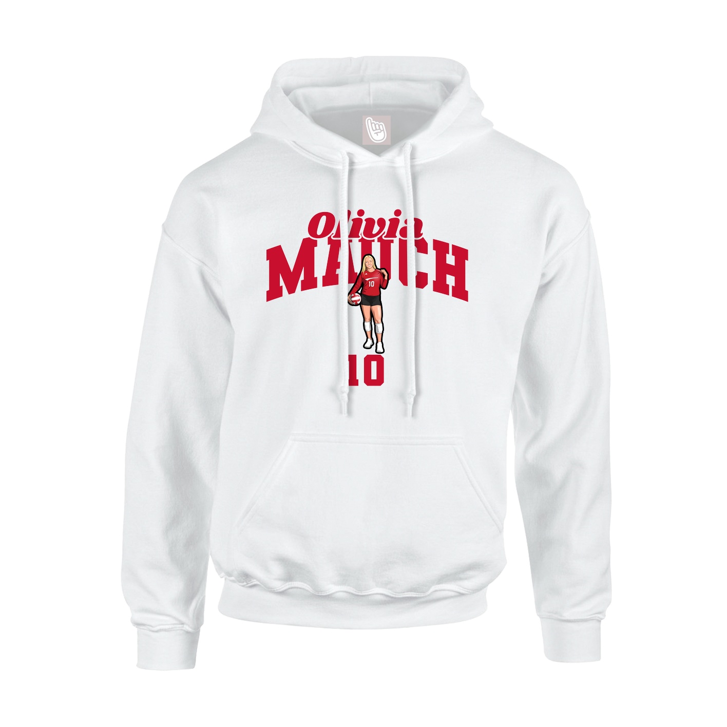 Hoodie — Signature Arch in White