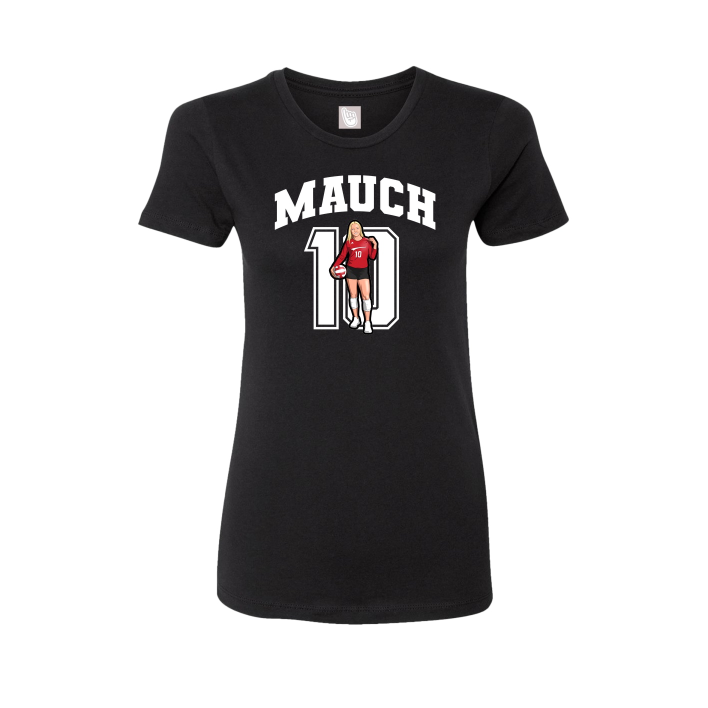 Fitted Women's Tee — Number in Black