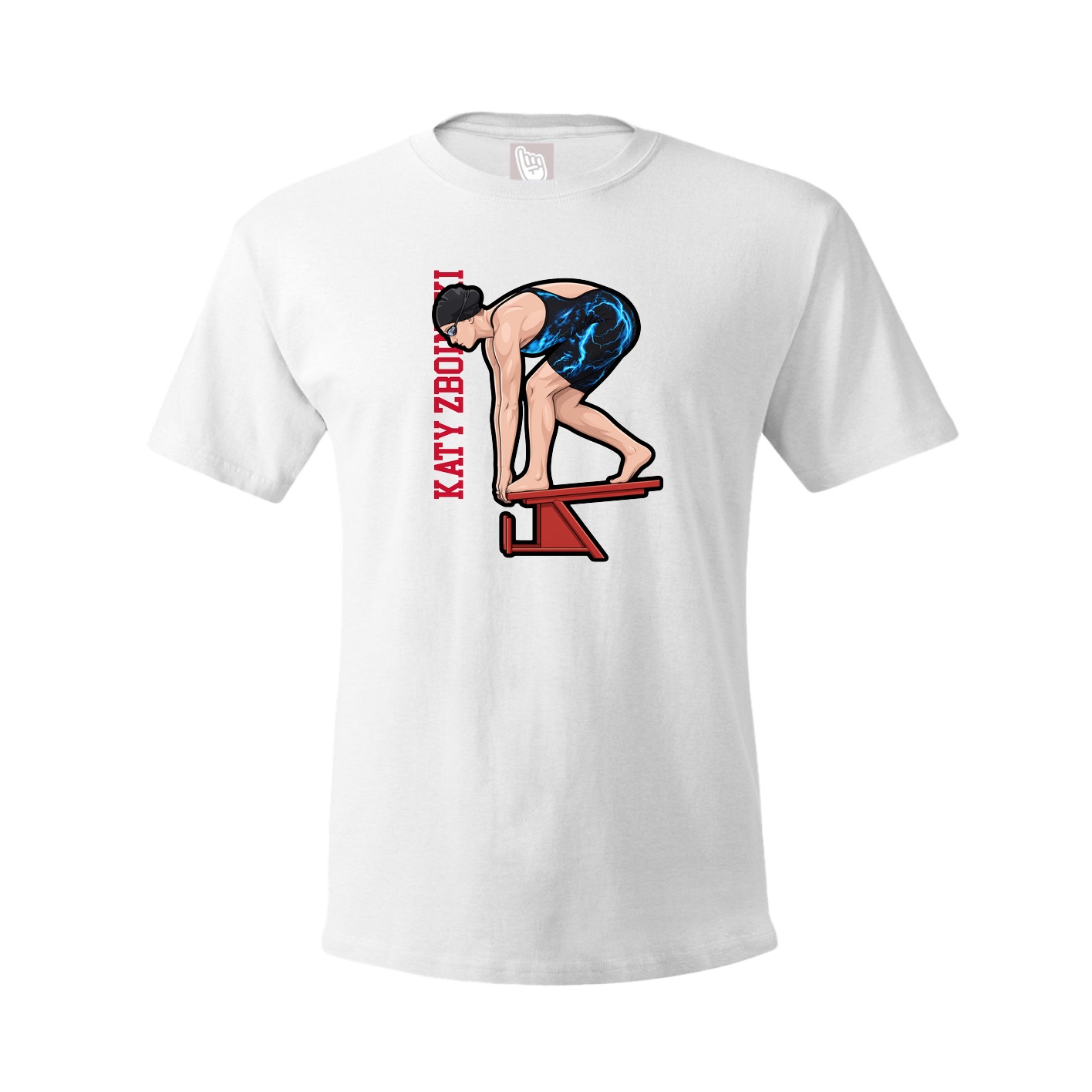 Tee — Name Vertical in White