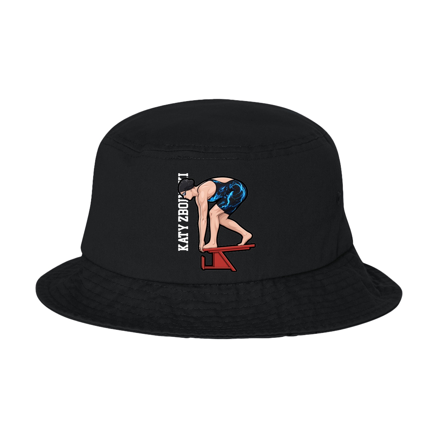 Bucket Cap — Name Vertical in Black