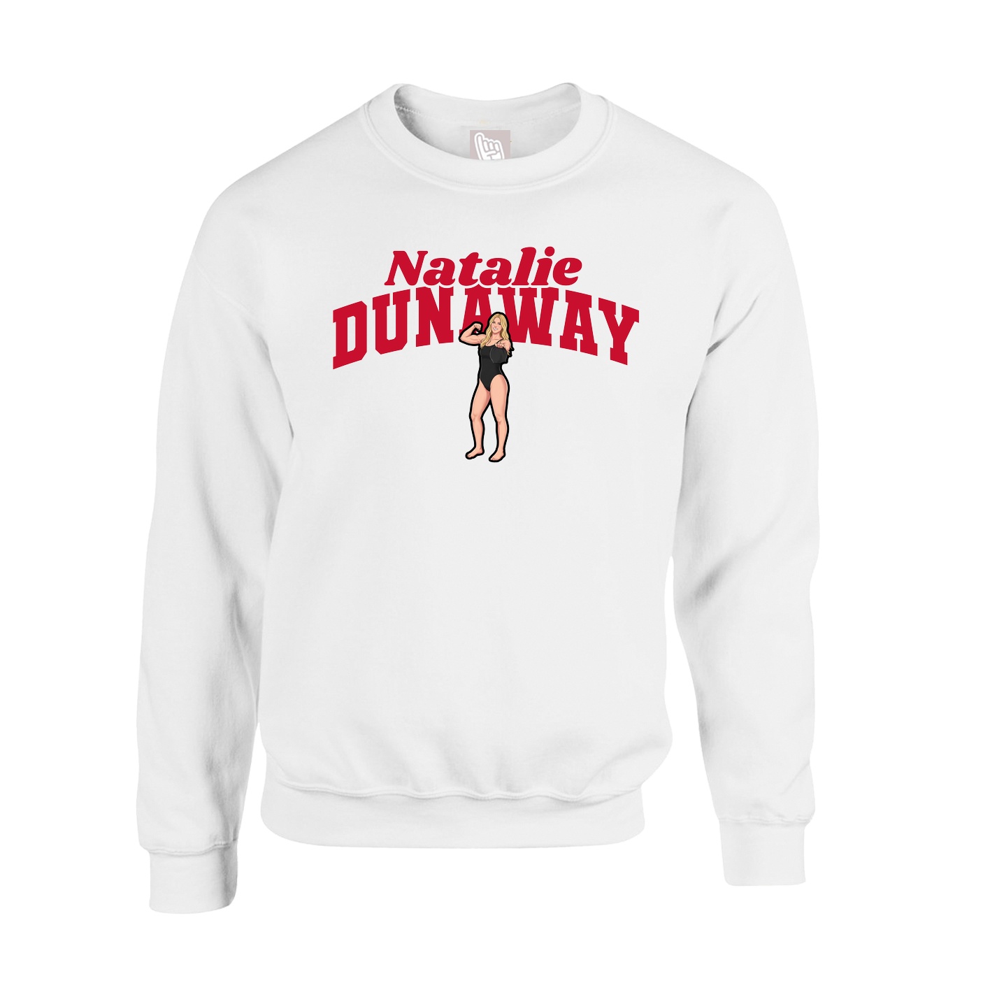 Fleece Crew — Signature Arch in White